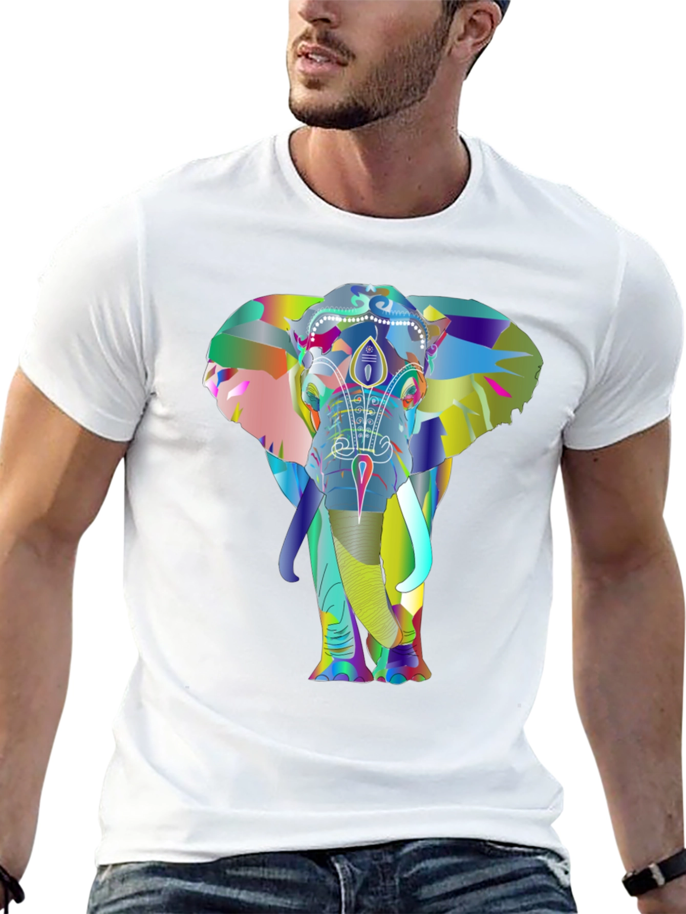 Elephant Graphic Print Tee - Unique Design