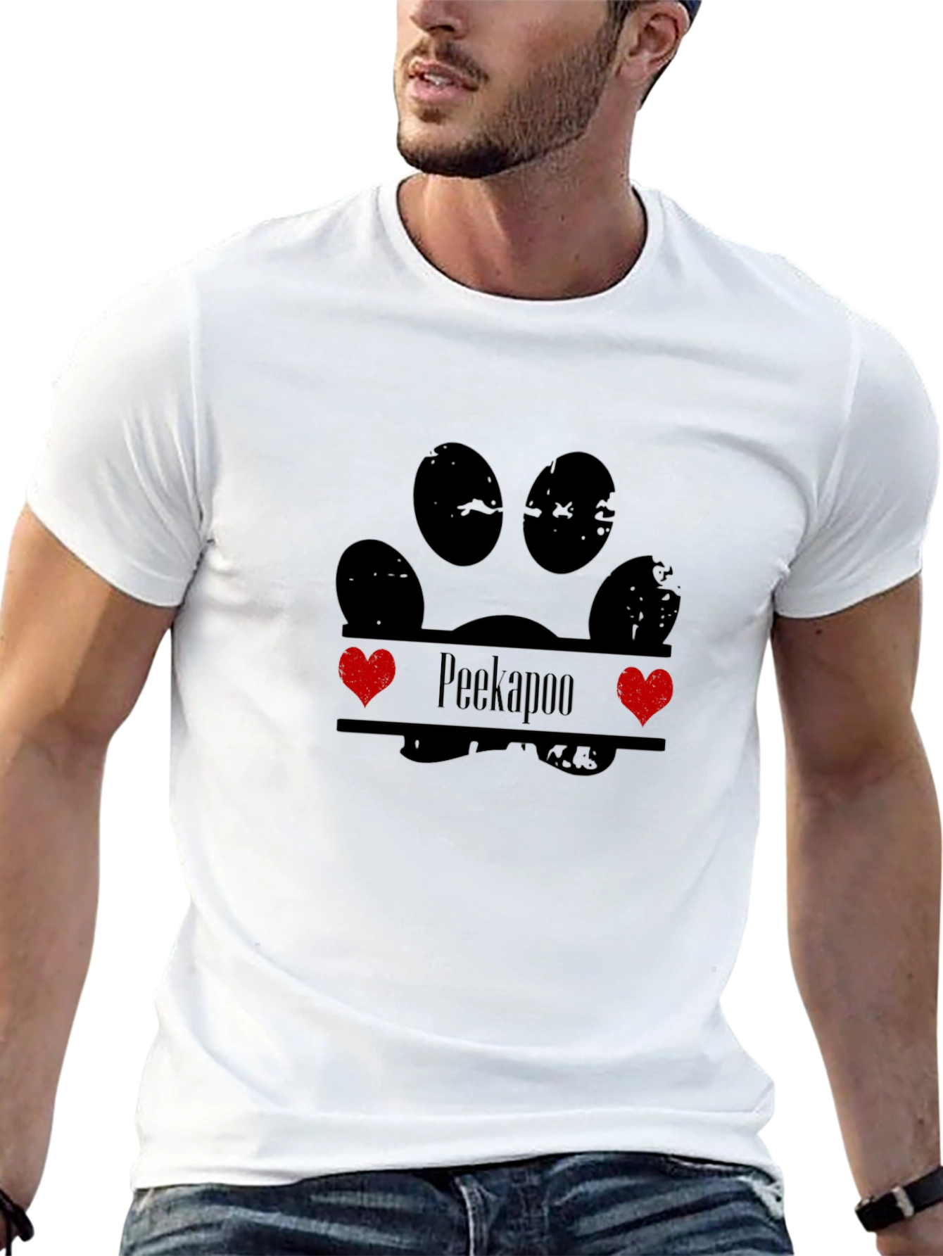 Peekapoo Paw Print T-Shirt - Pet Lover Apparel