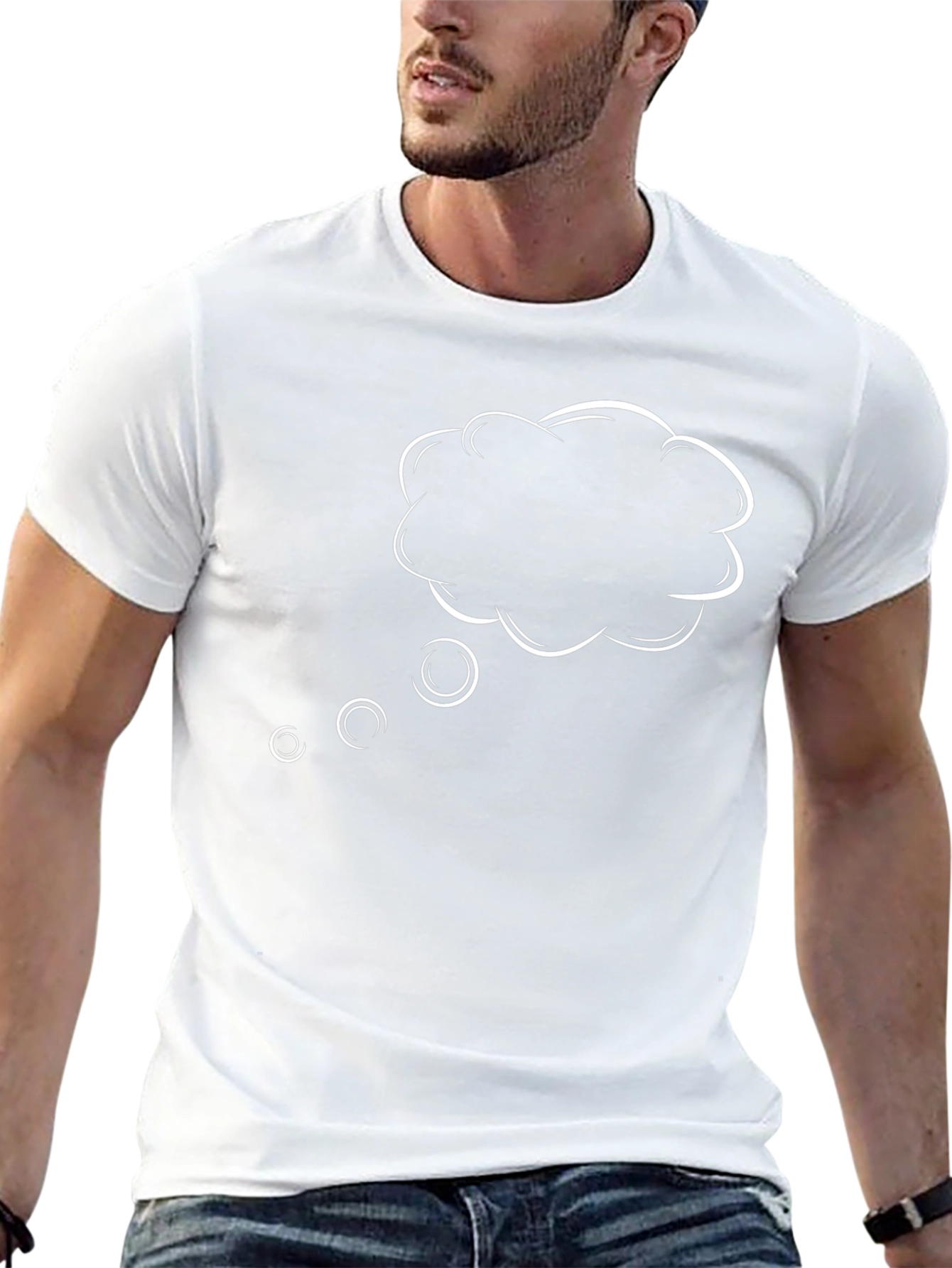 Cartoon Thought Bubble Black T-Shirt
