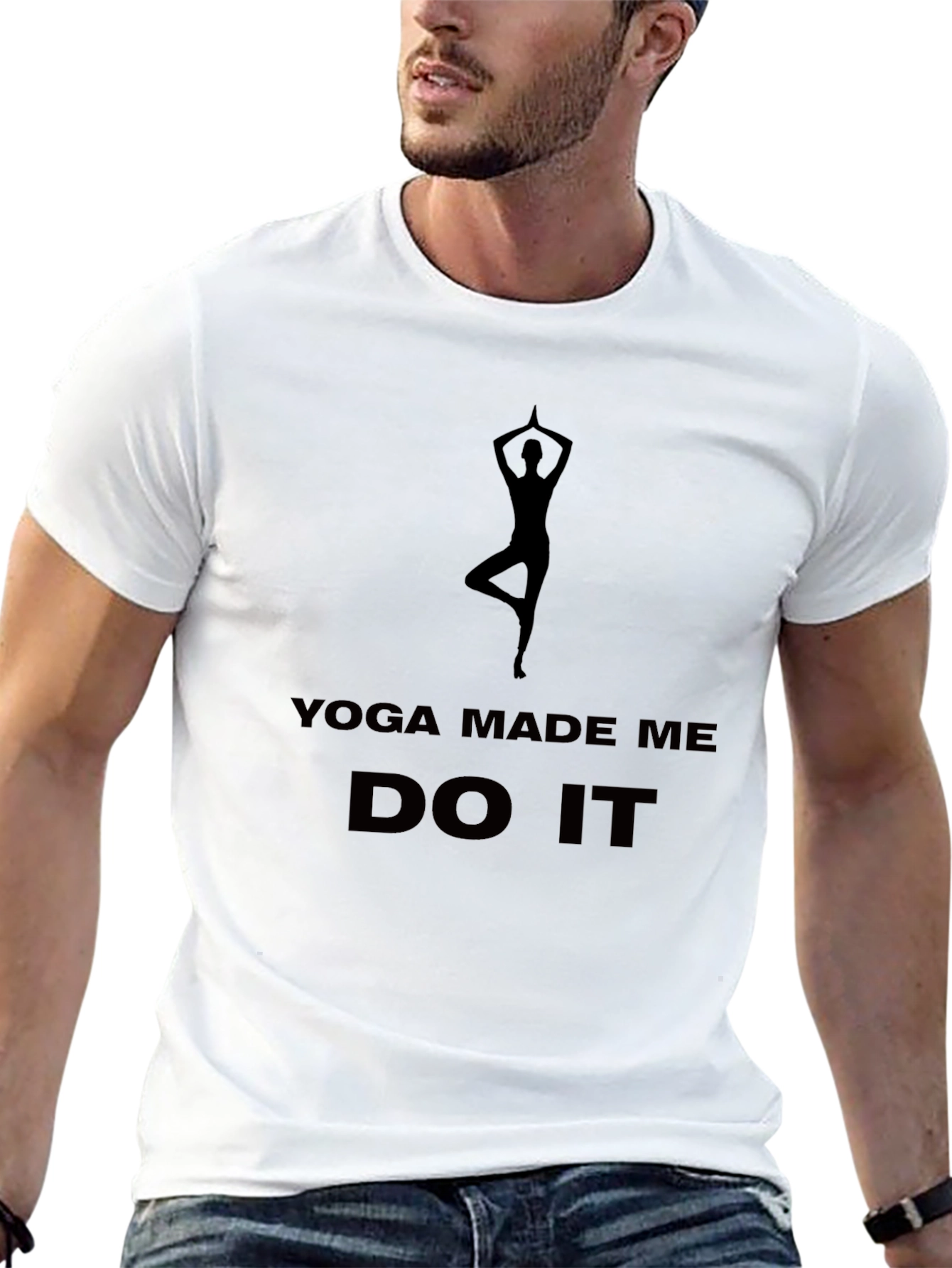 Yoga Made Me Do It T-Shirt - Black