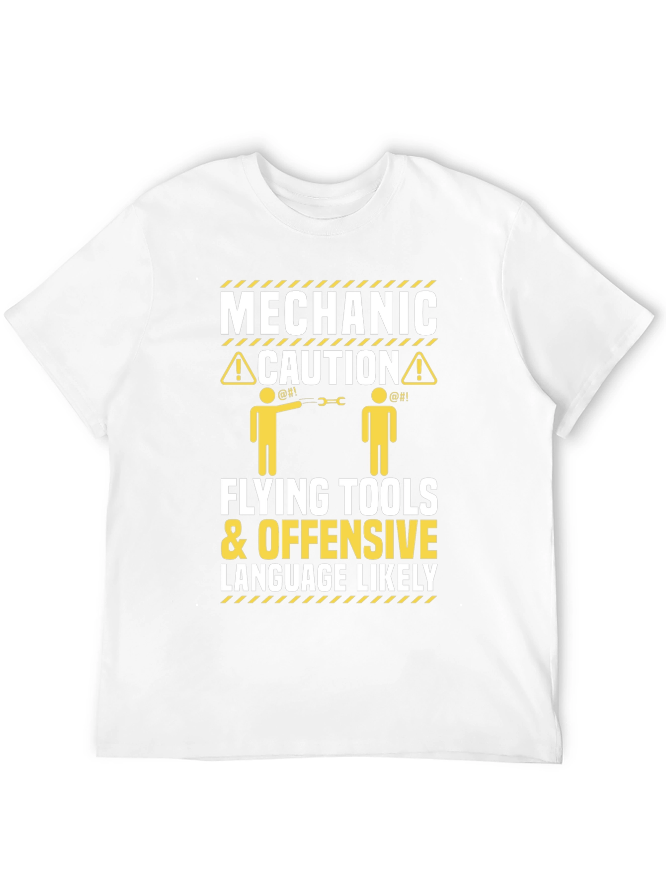 Mechanic Caution T-Shirt Flying Tools Offensive Language