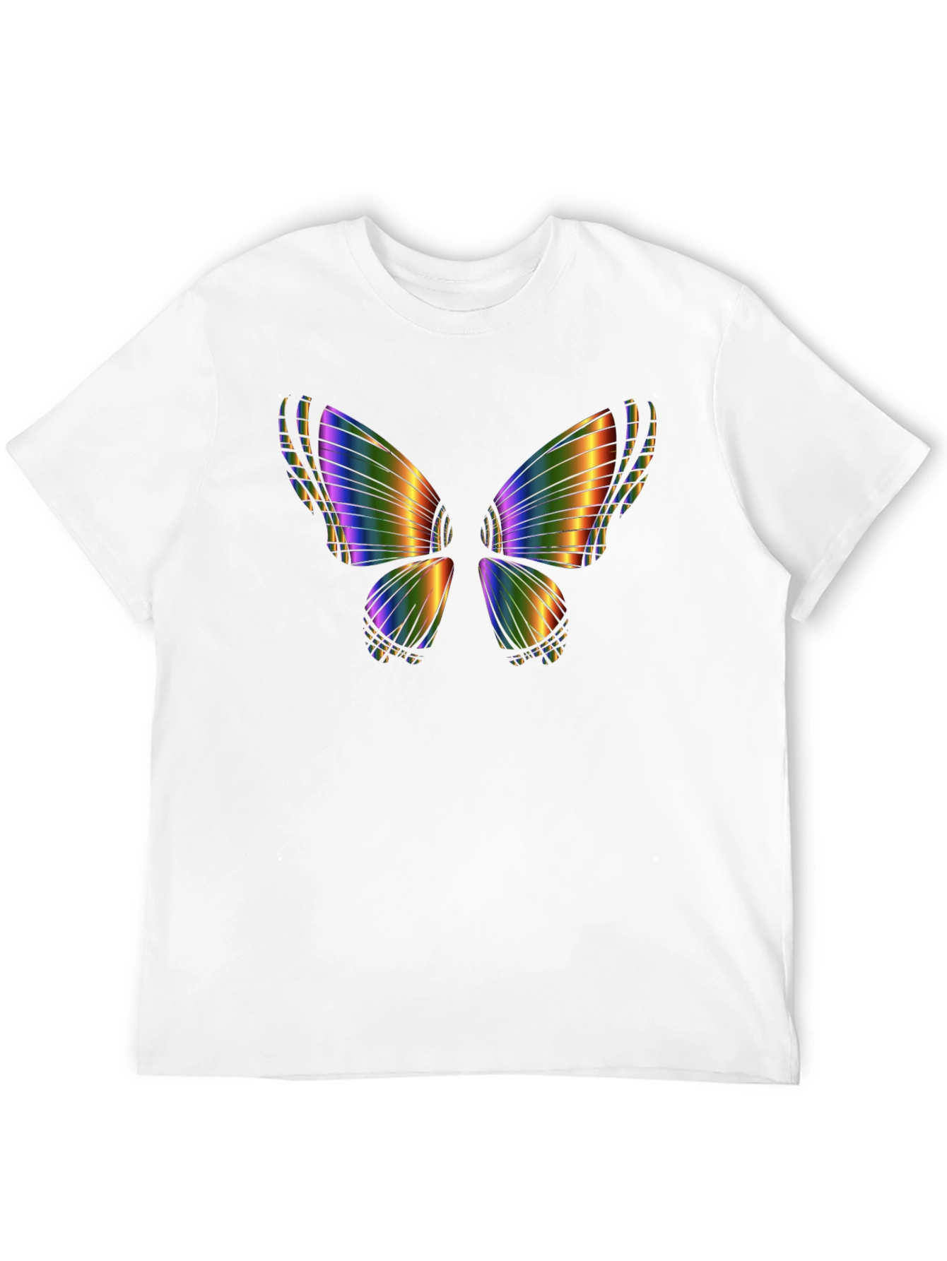 Rainbow Butterfly Graphic Tee - Black