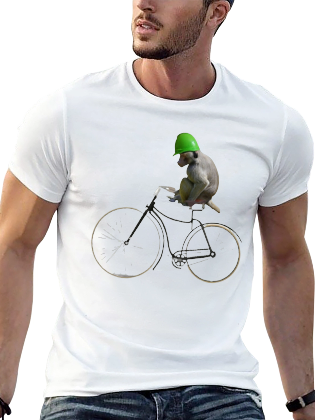 Monkey Riding Bike Graphic Tee