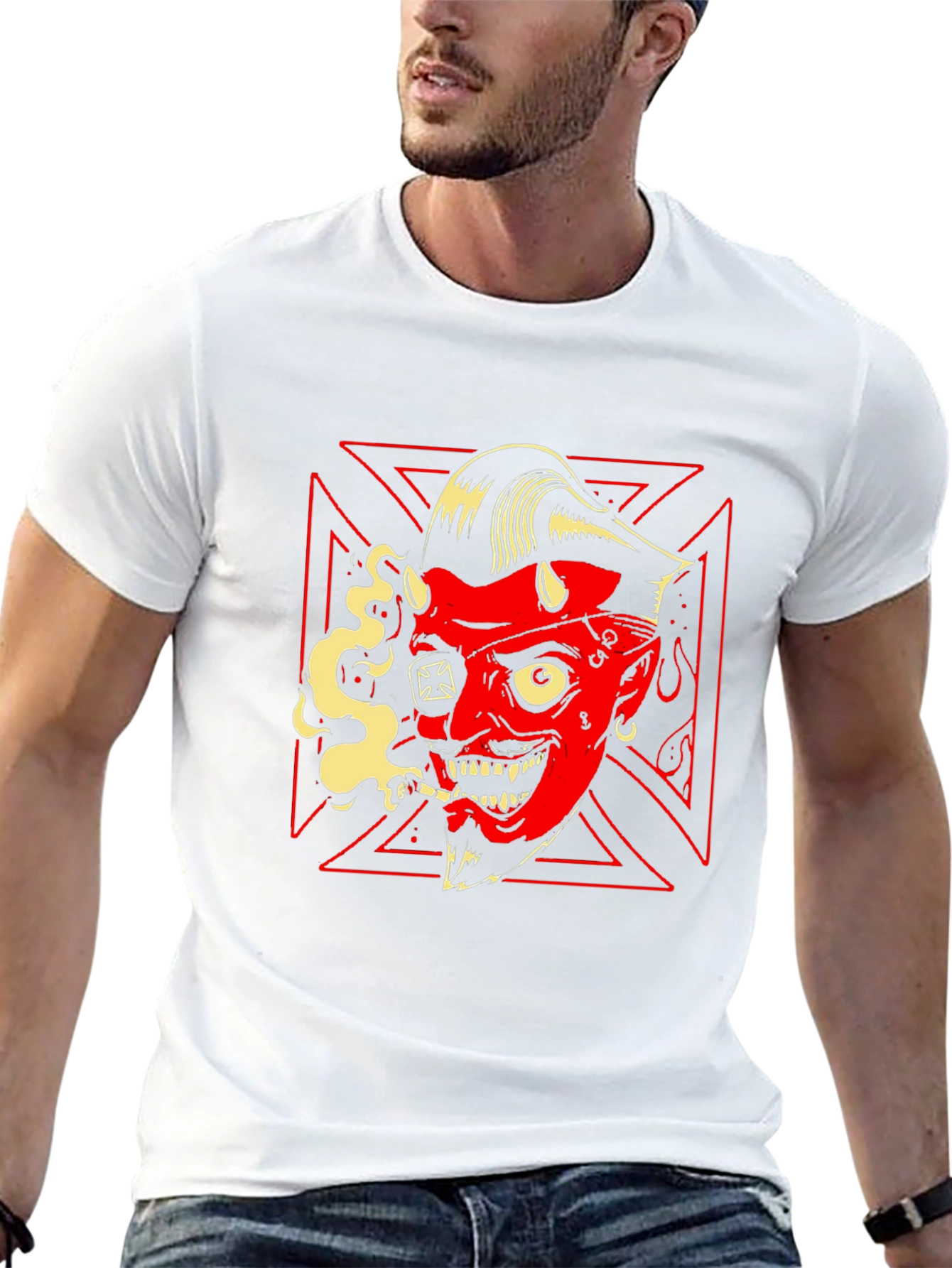 Devil Smoking Tee - Rockabilly Style