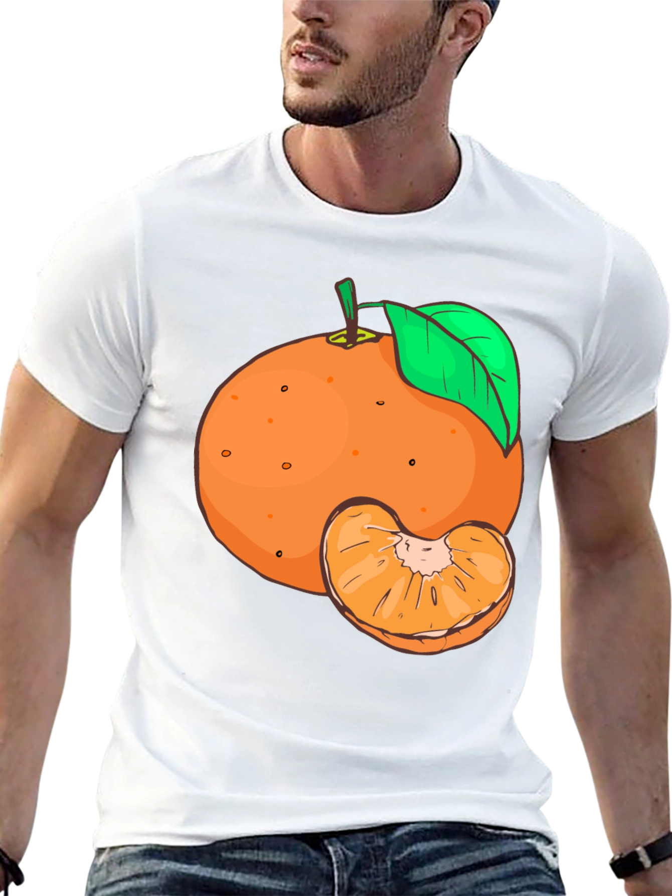 Orange Fruit Graphic Tee - Unisex Black T-Shirt