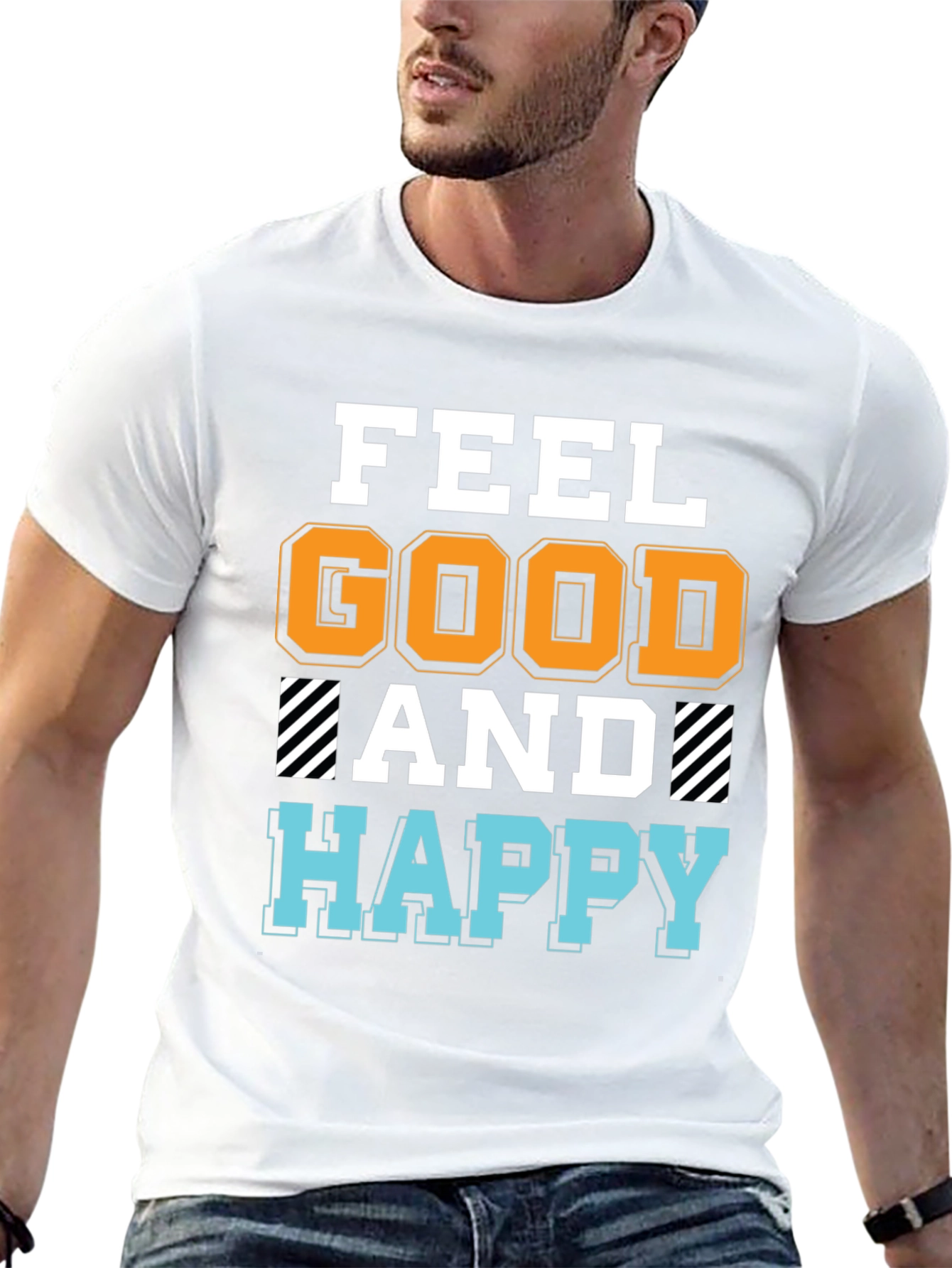 Feel Good Happy T-Shirt - Black