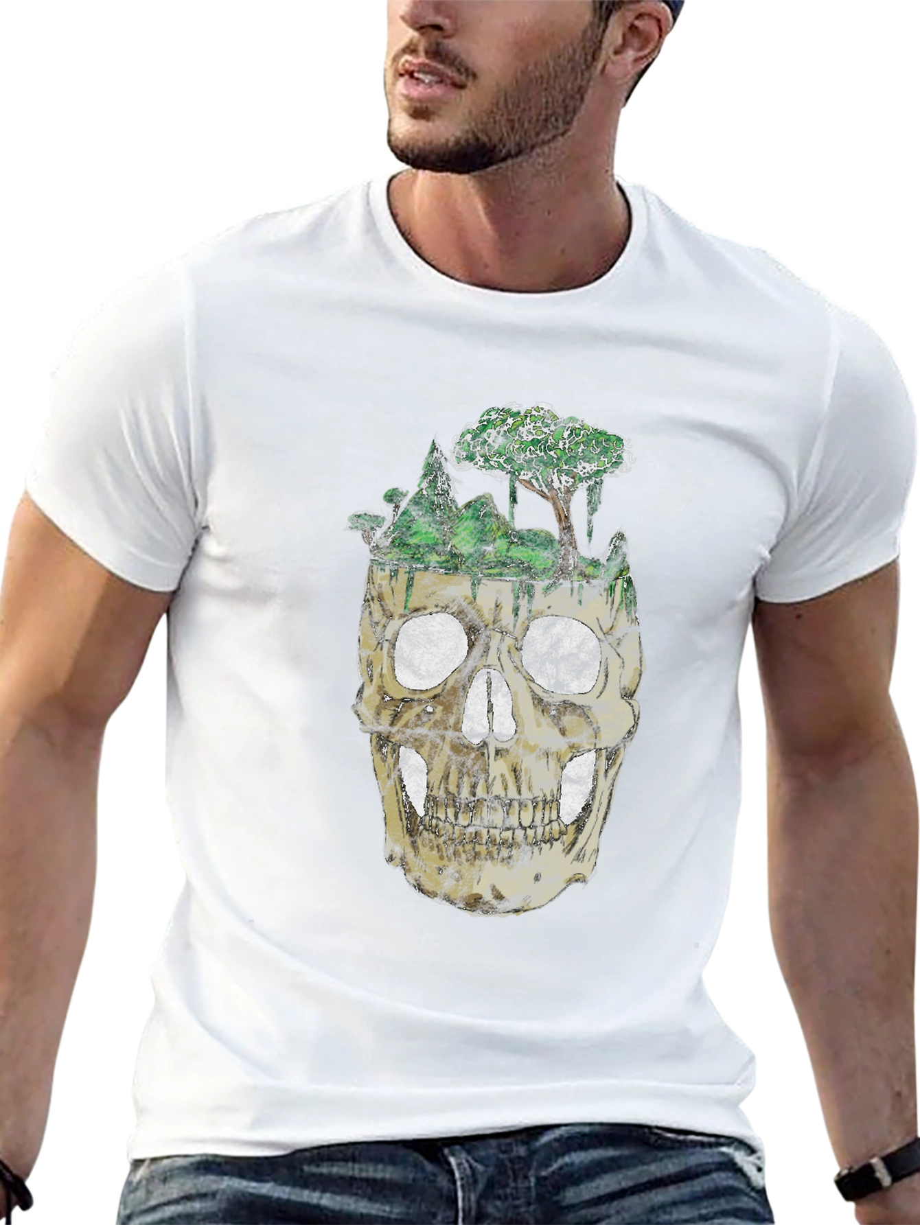 Skull Forest Graphic Tee - Black