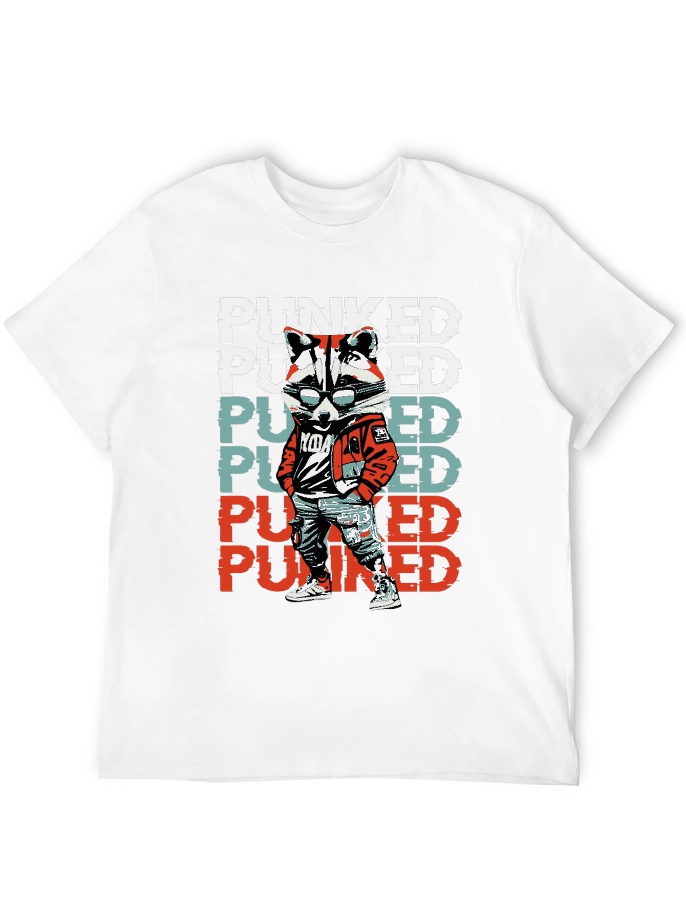 Punked Raccoon Graphic T-Shirt