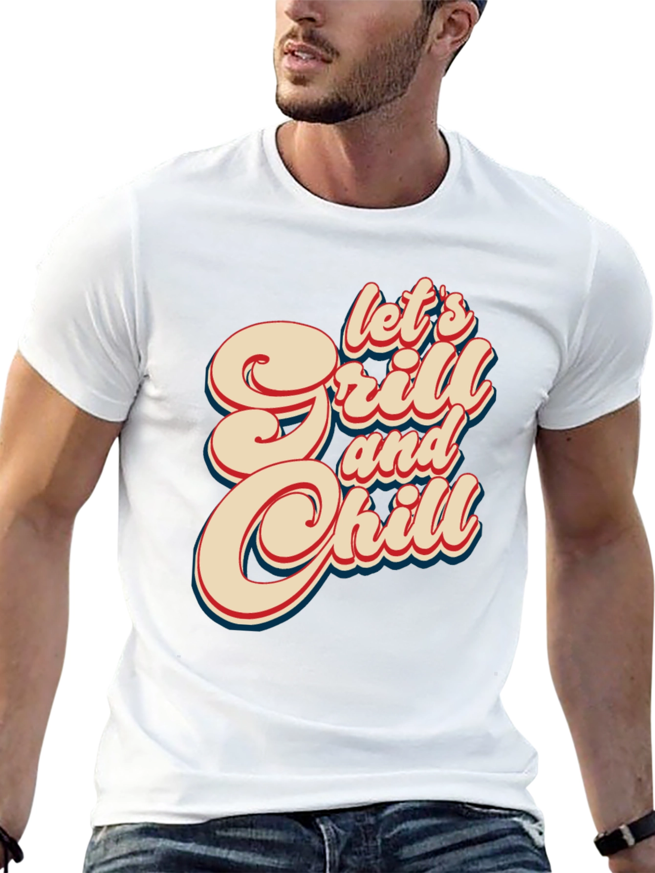 Lets Grill & Chill Retro Graphic Tee