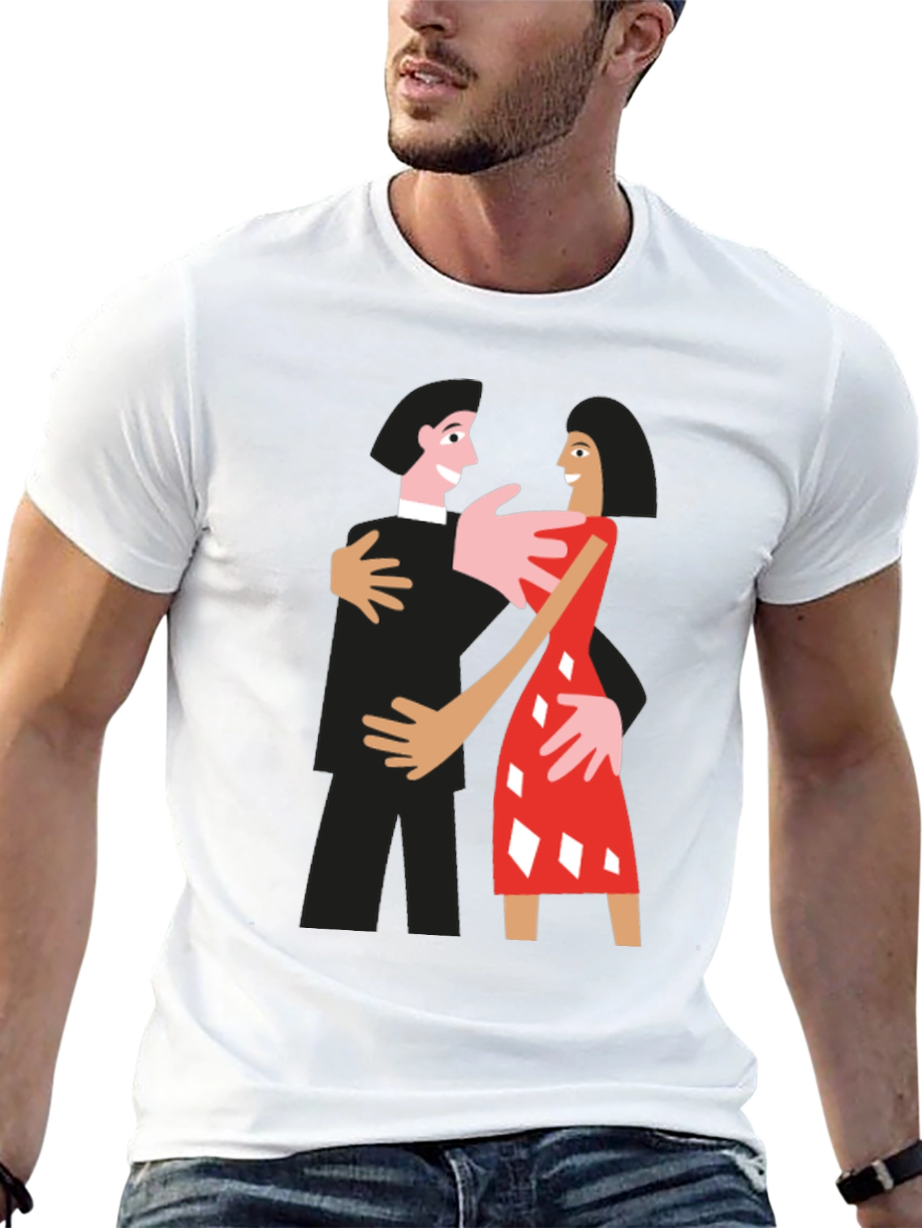 Dancing Couple Graphic Tee - Quirky Style