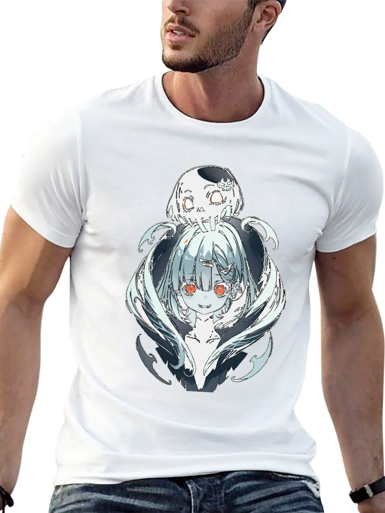 Anime Graphic Black T-Shirt - Death Character