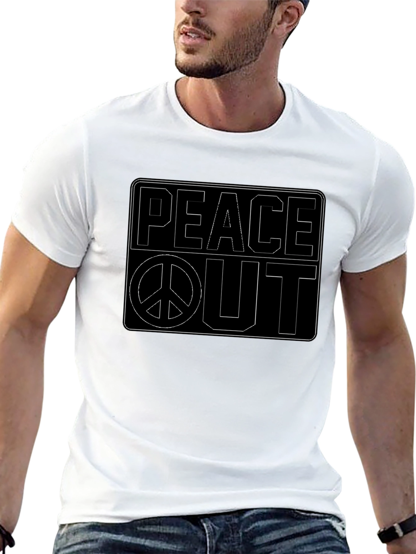 Peace Out T-Shirt - Black Graphic Tee