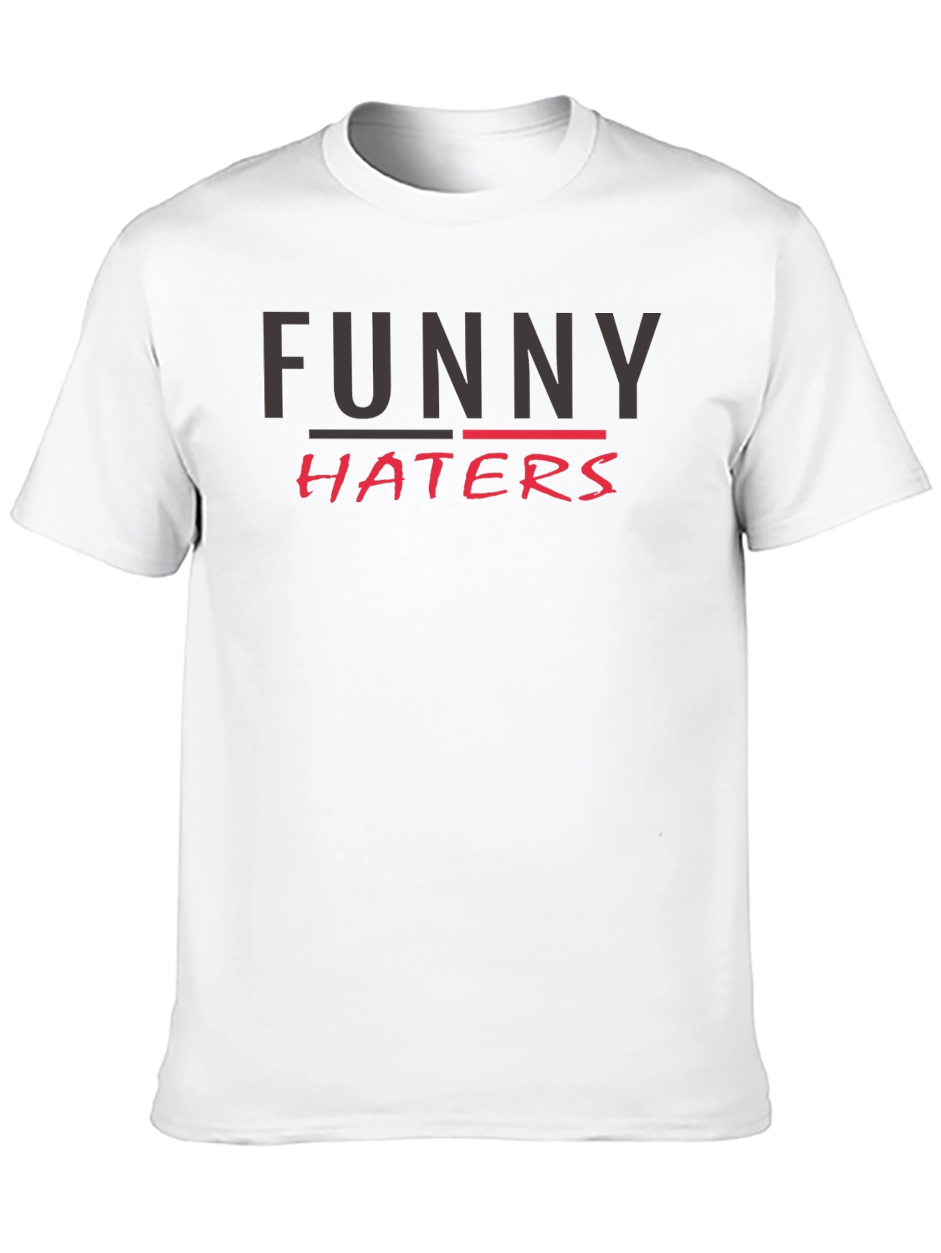 Funny Haters Graphic Print Black T-Shirt