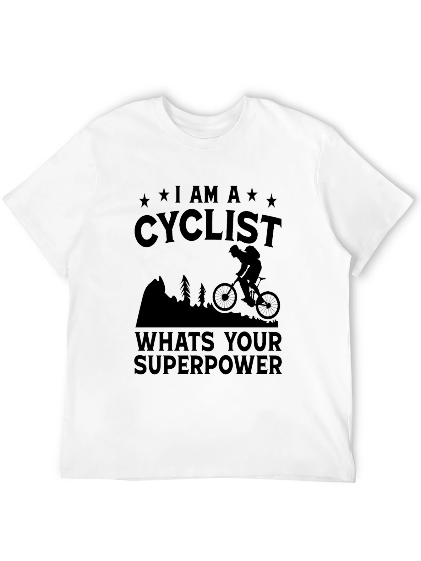 Cyclist Superpower Black T-Shirt for Men