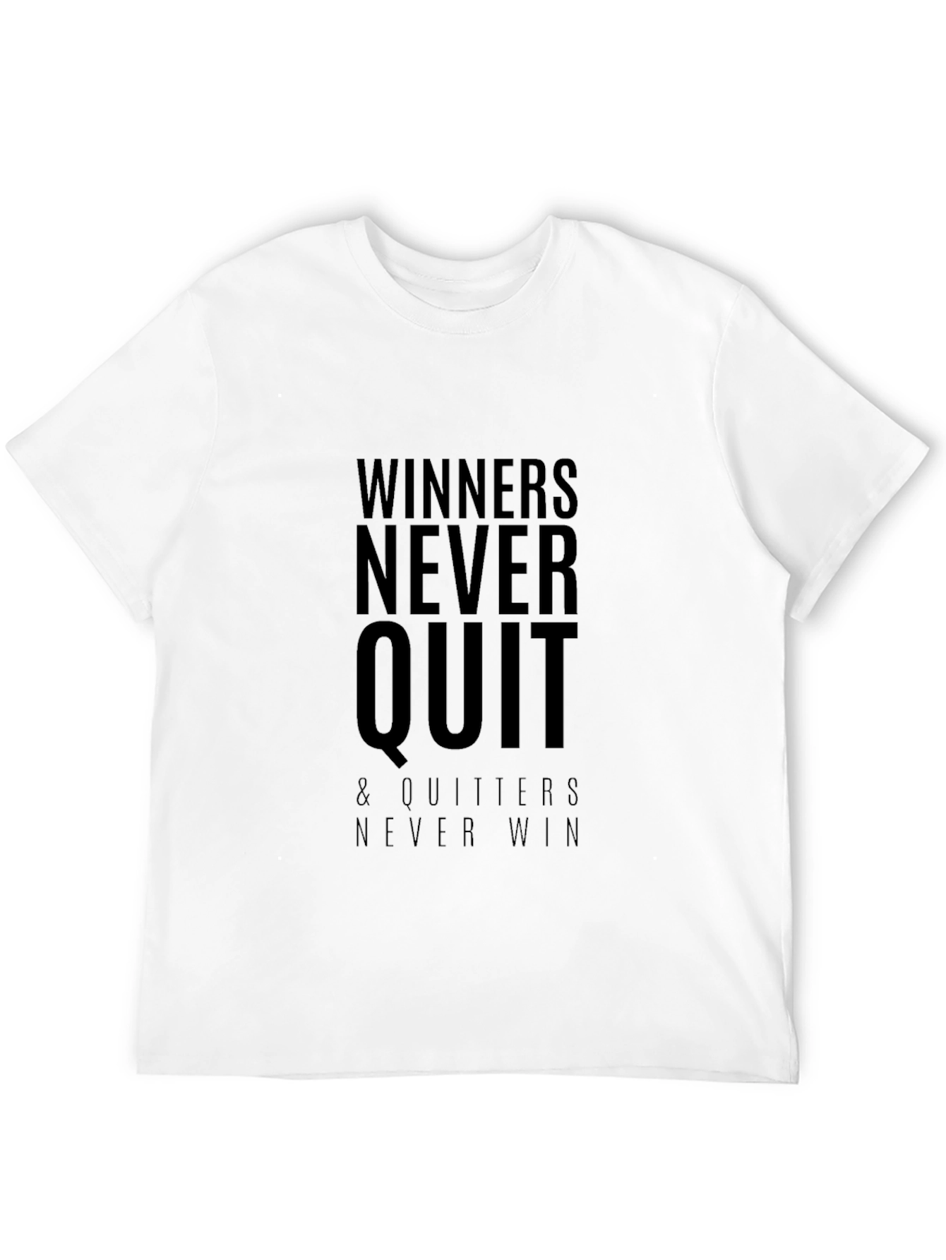 Winners Never Quit Black Graphic Tee