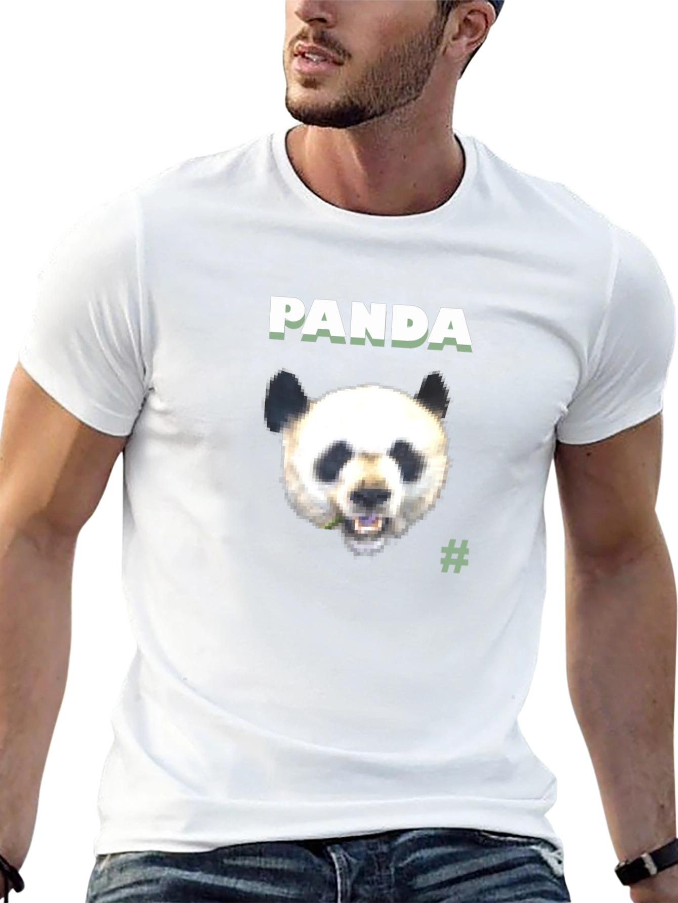 Panda Graphic Tee - Black Cotton Blend