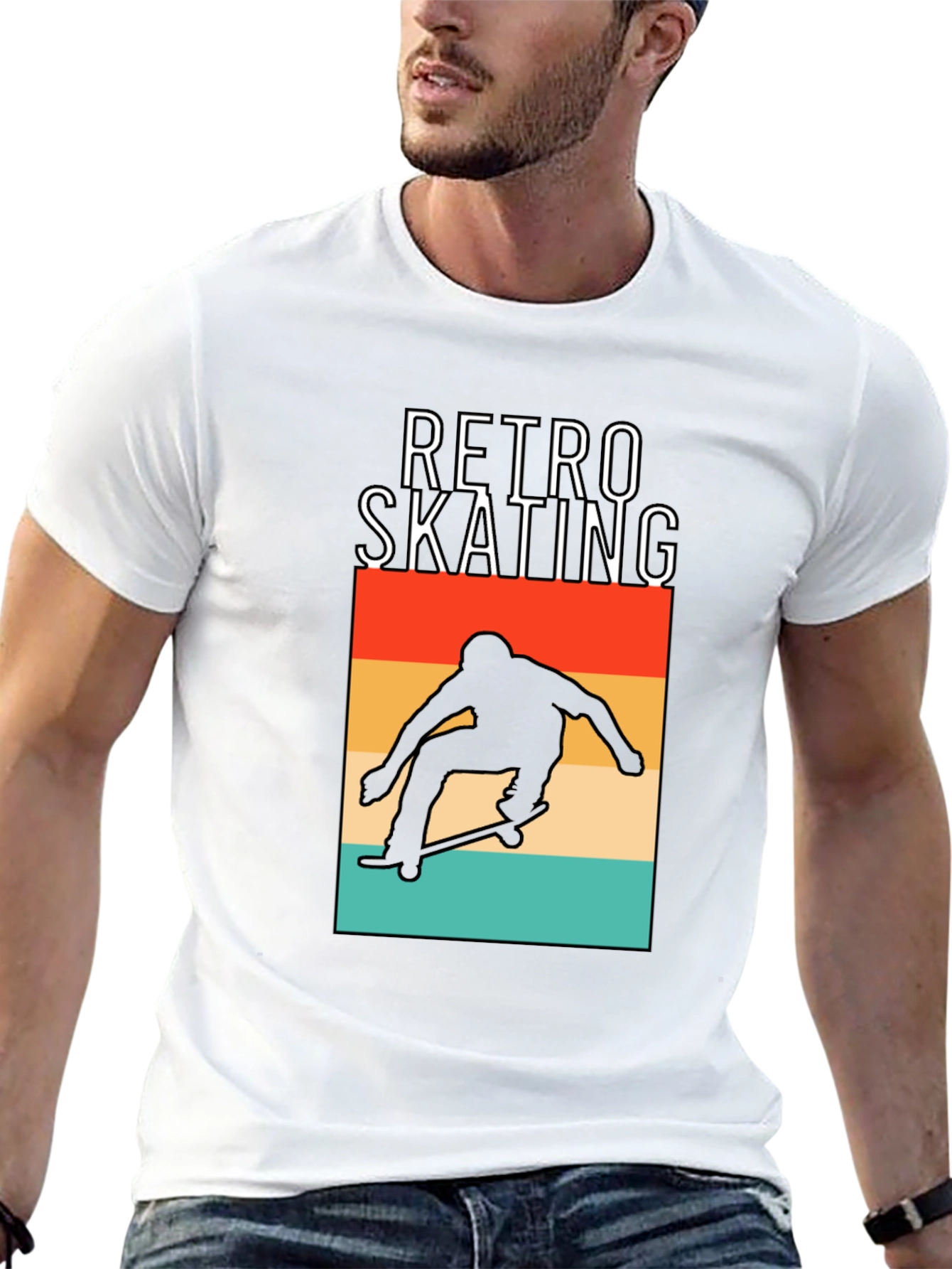 Retro Skating Graphic Tee - Black T-Shirt