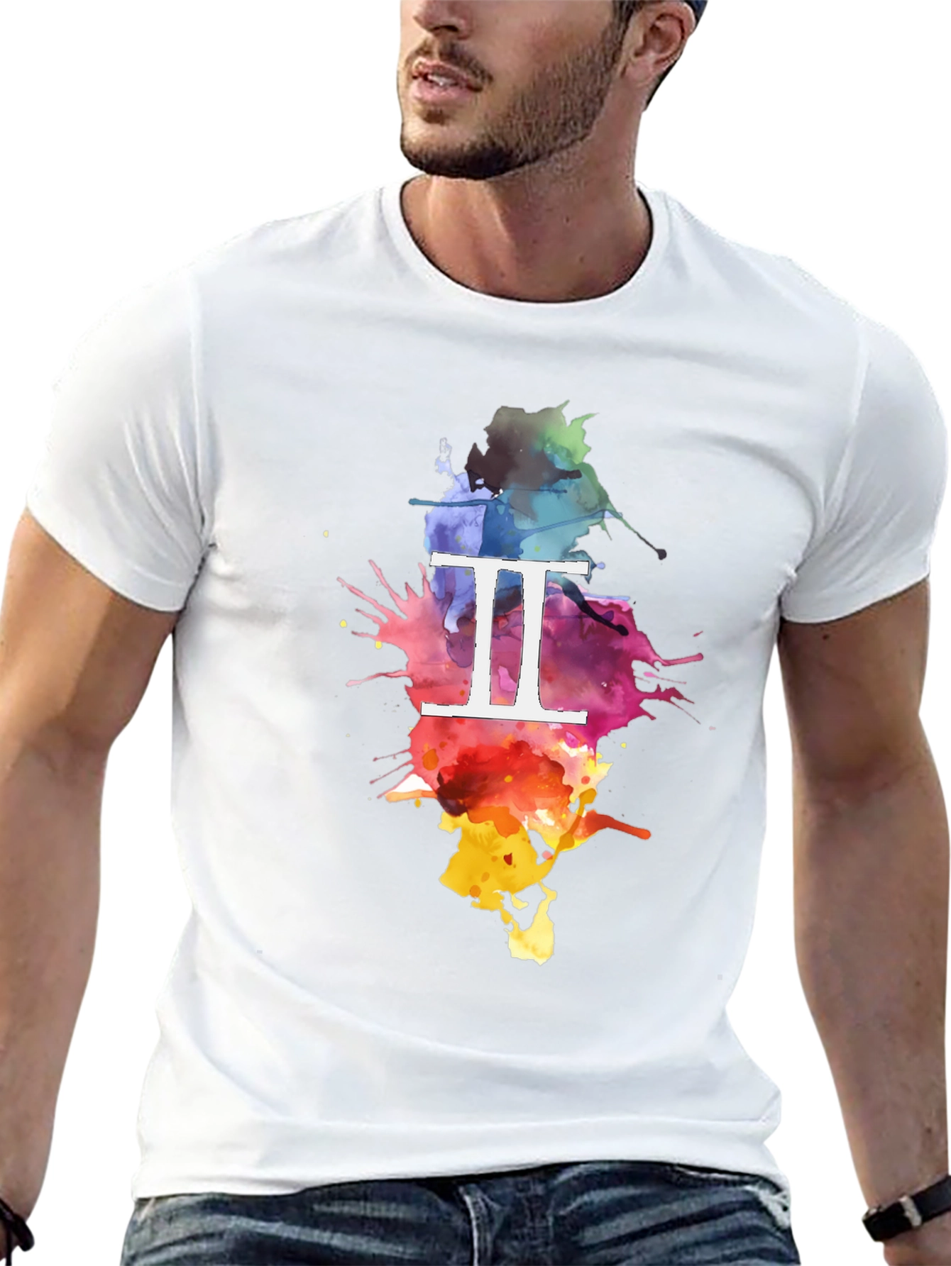 Gemini Zodiac Watercolor T-Shirt