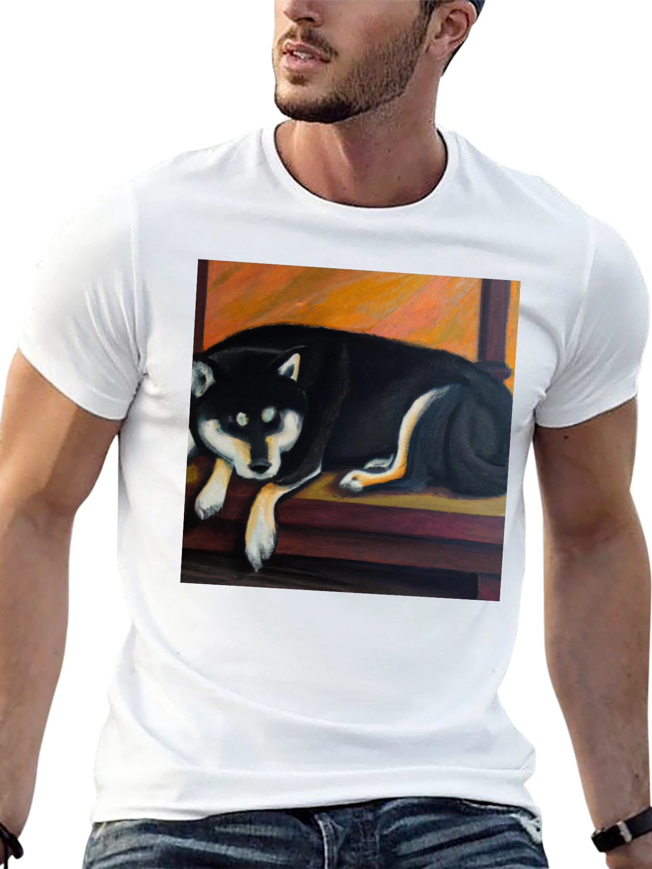 Black Shiba Inu Dog Graphic T-Shirt