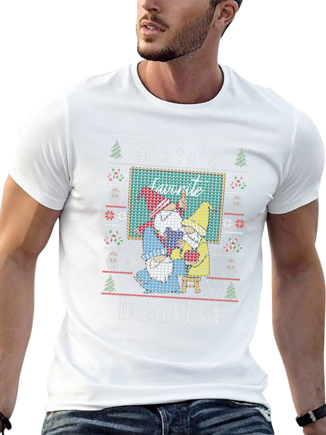 Santas Favorite Dentist Ugly Christmas Sweater T-Shirt