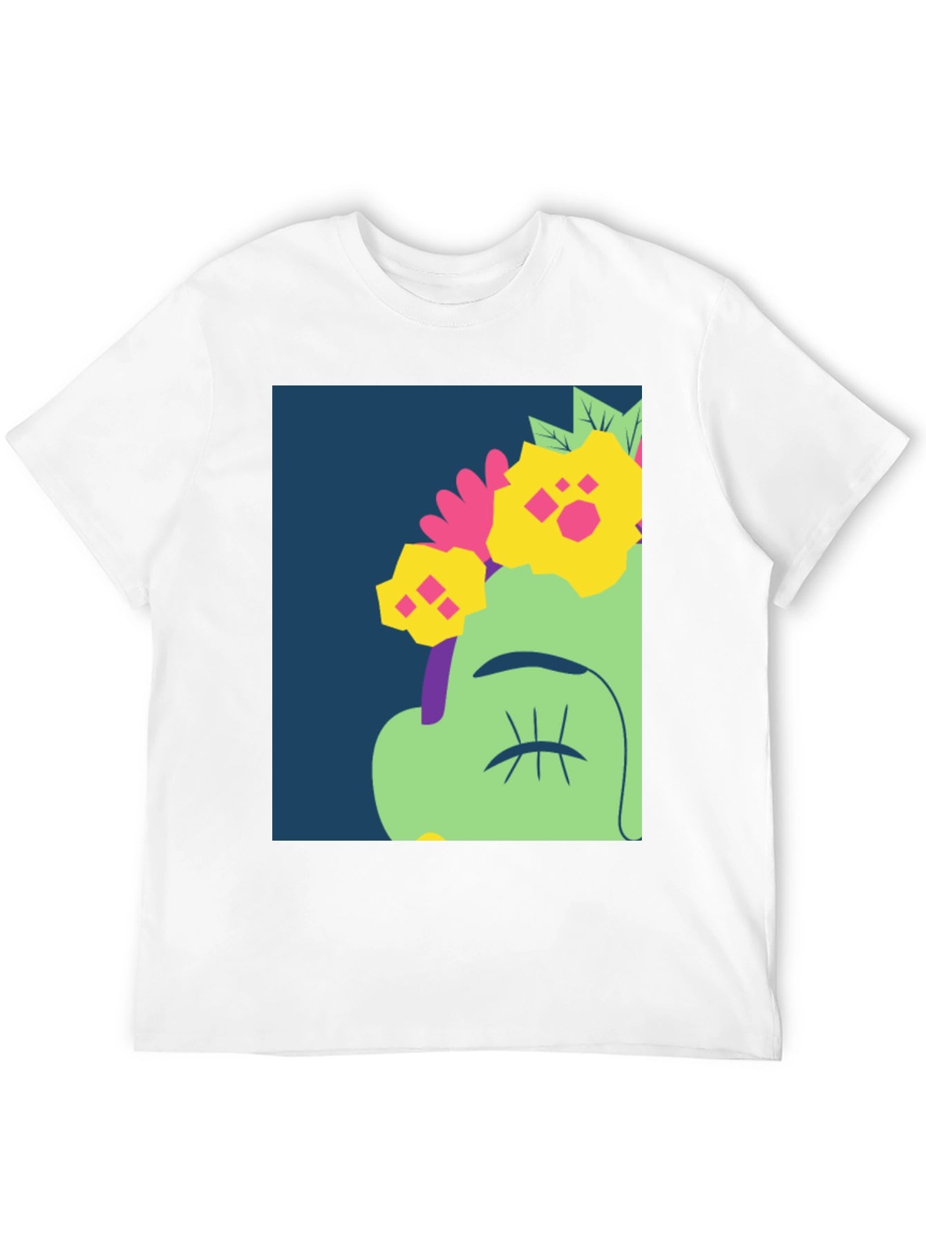 Floral Face Graphic Tee - Unisex Black T-Shirt
