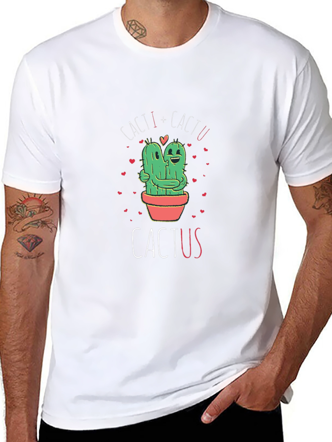 Cacti + Cactu Cactus Hug Black T-Shirt