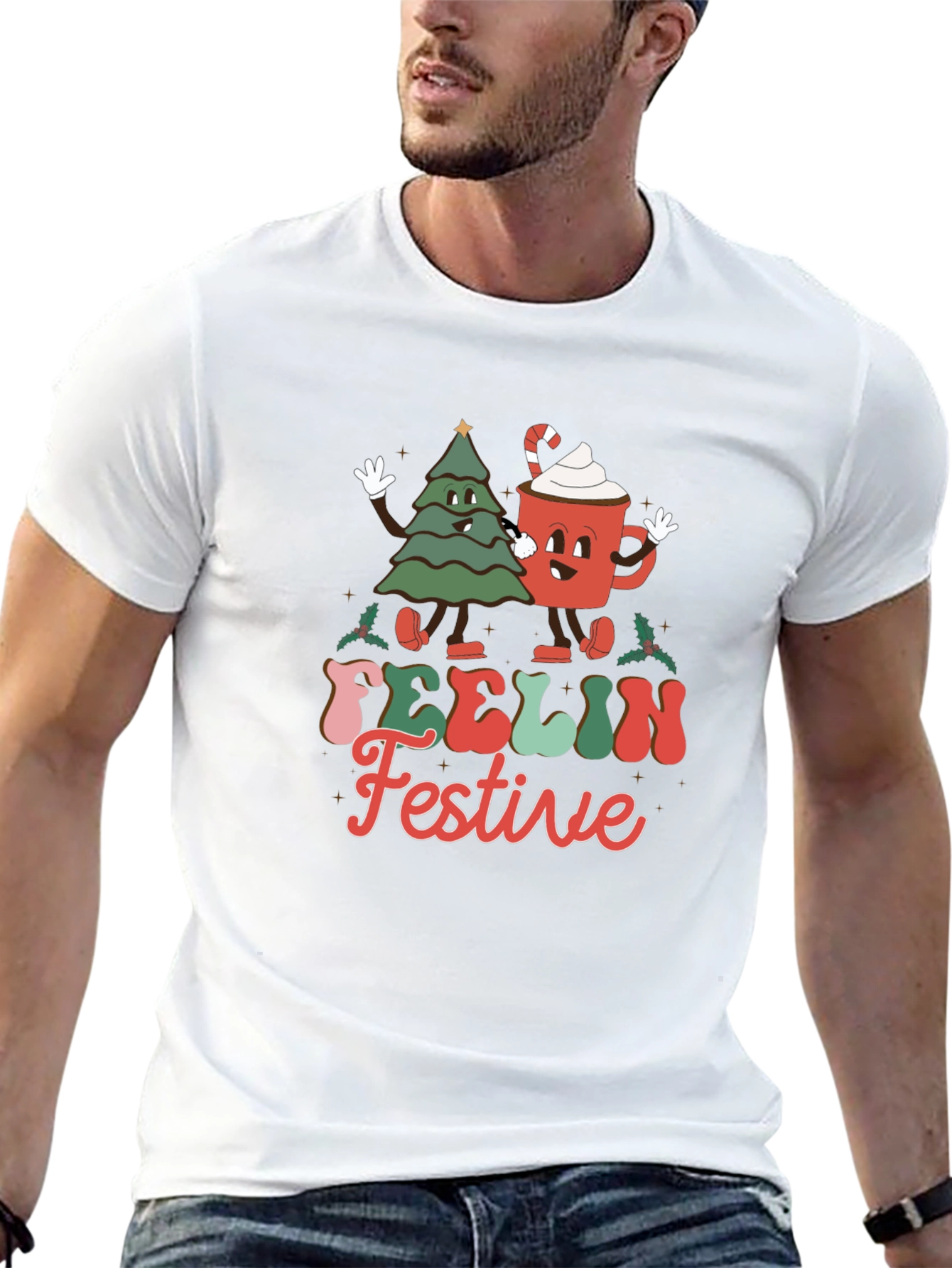 Festive Character Graphic T-Shirt