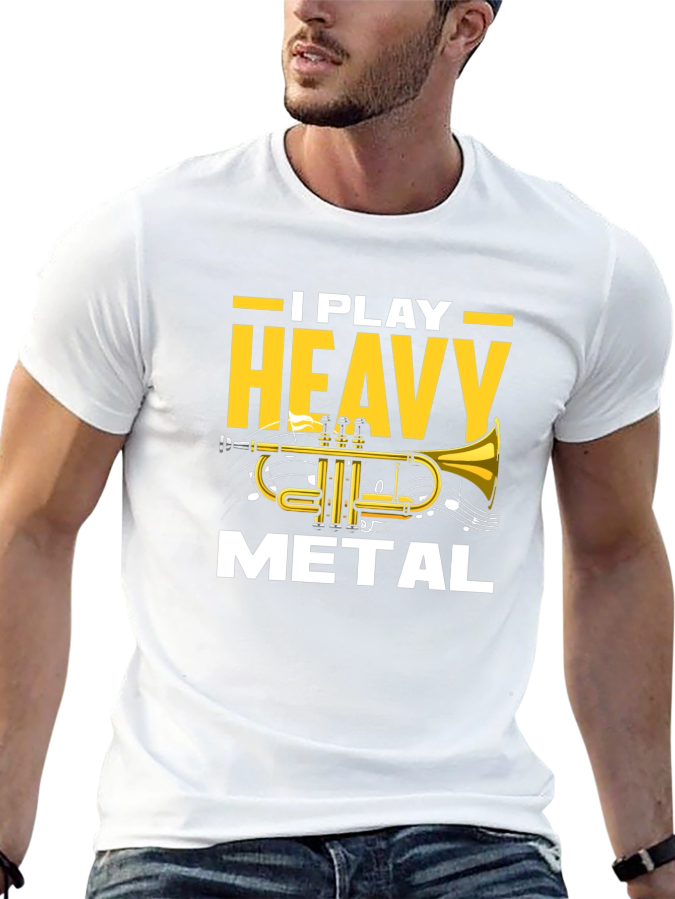I Play Heavy Metal Trumpet Black T-Shirt