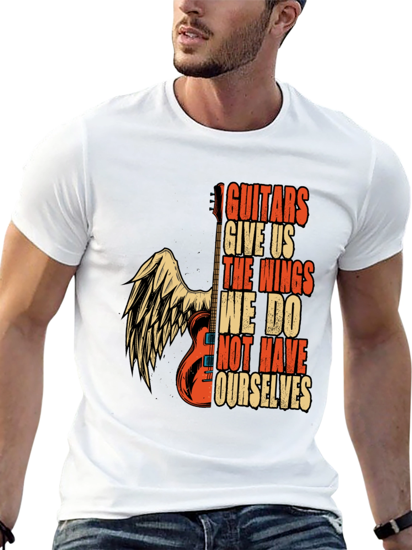 Guitar Wings Graphic T-Shirt - Rock Music Tee
