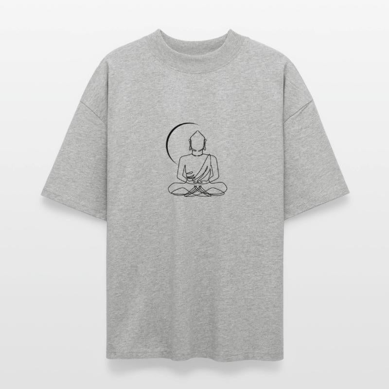 Meditating Buddha Holds Stillness In Line - Yoga
