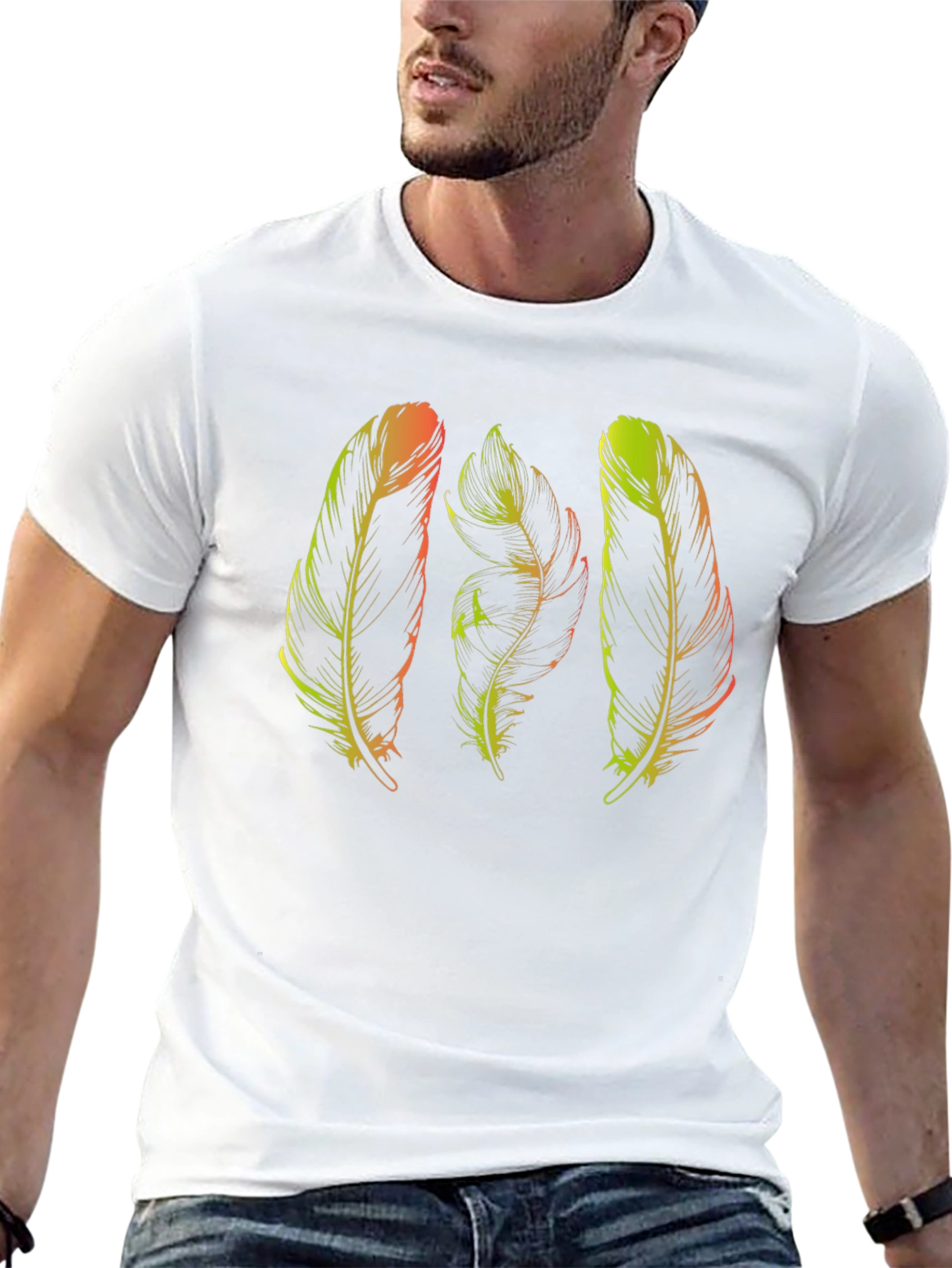 Feather Graphic Black T-Shirt