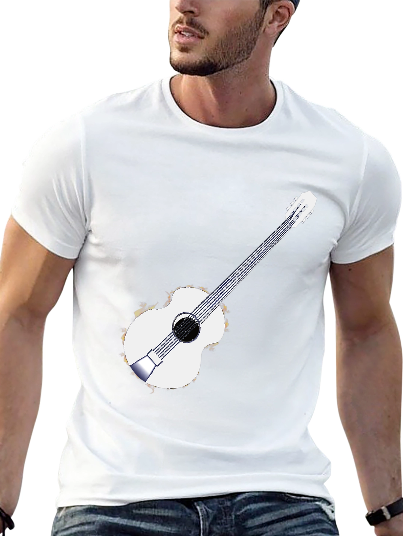 Guitar Graphic Black T-Shirt