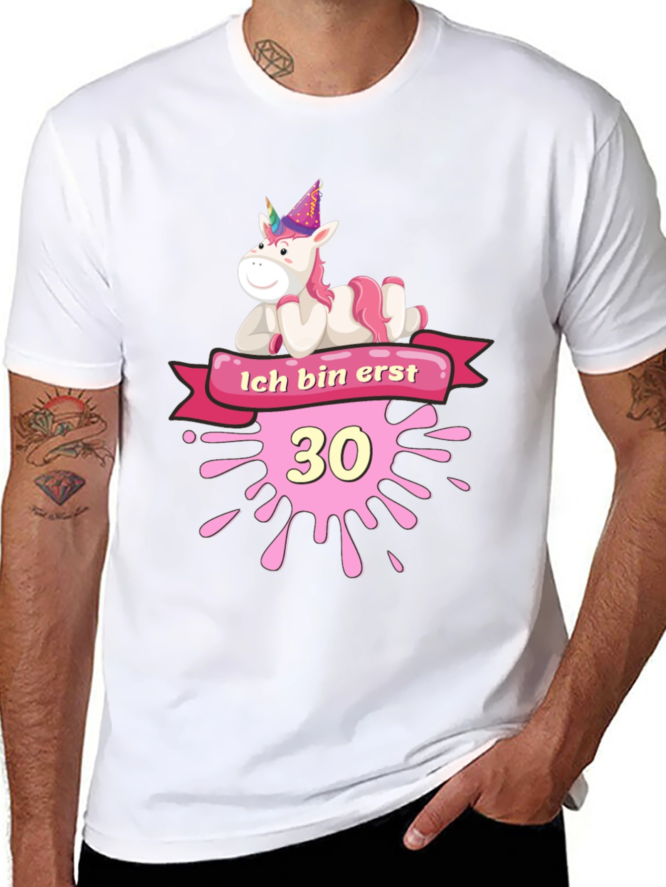 Unicorn 30th Birthday Black T-Shirt