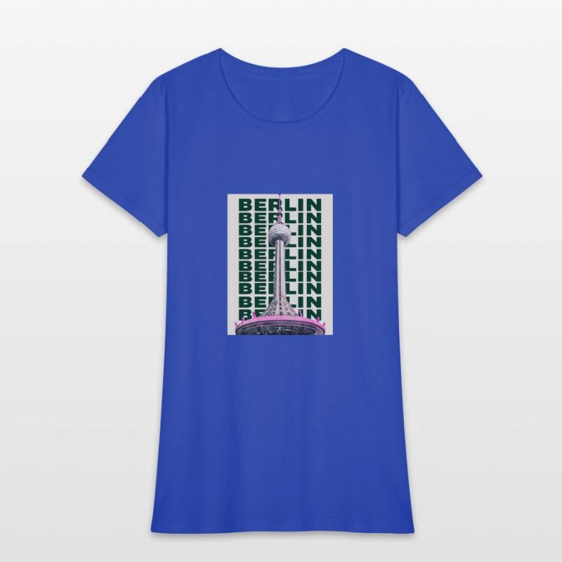 Modern Graphic Design of Berlin TV Tower in Pink