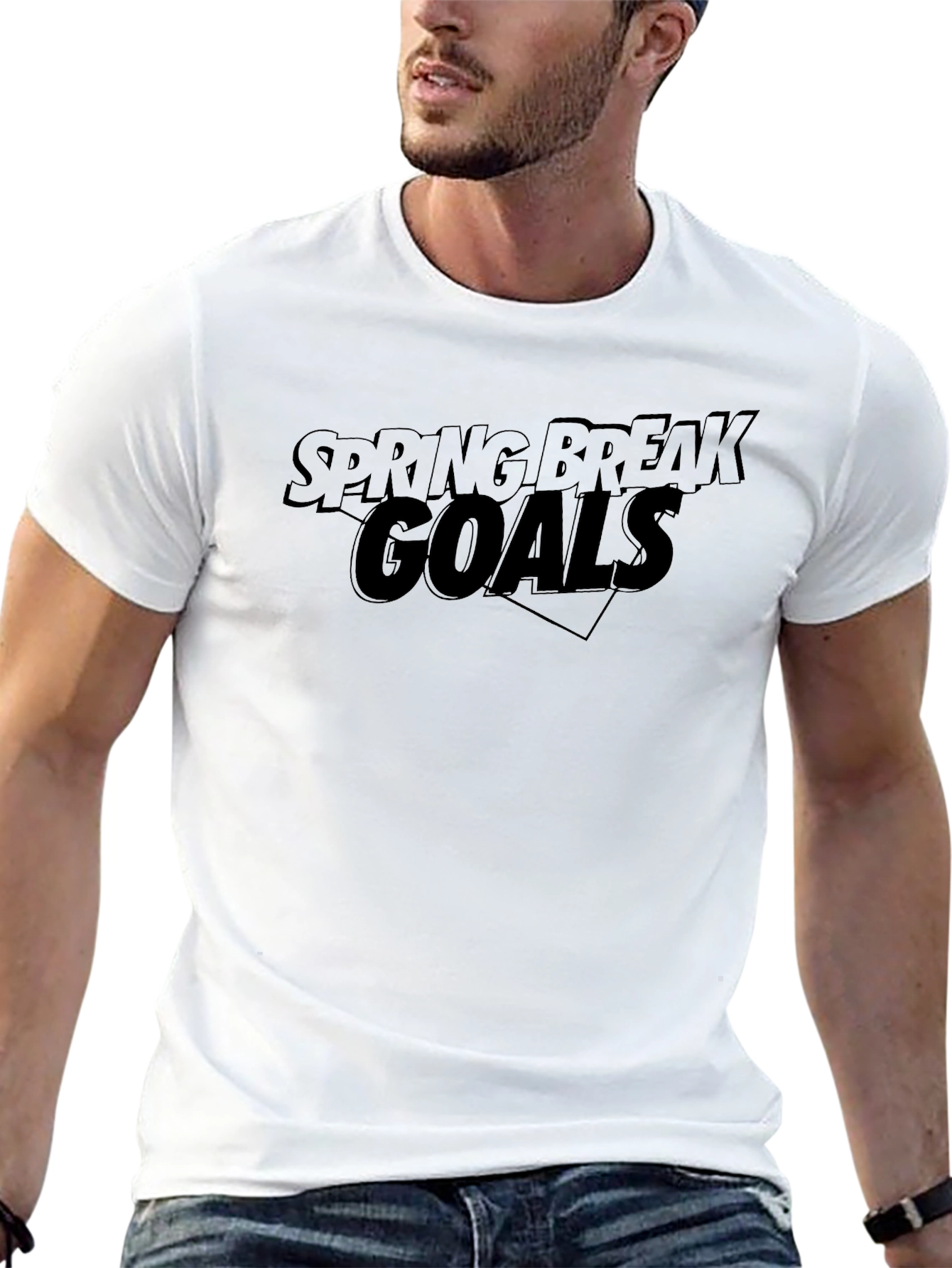 Spring Break Goals Black Graphic Tee