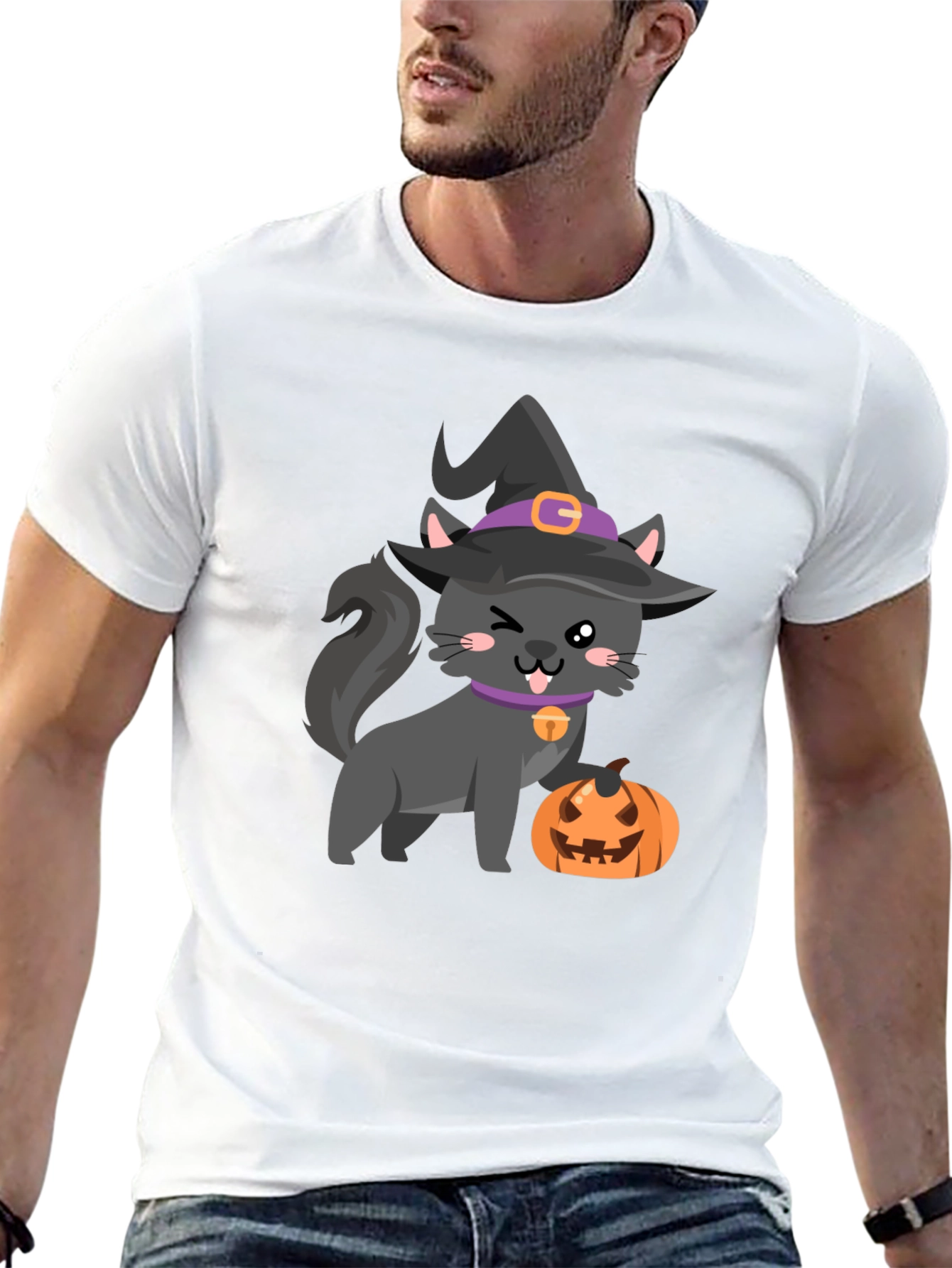 Halloween Cat Pumpkin T-Shirt
