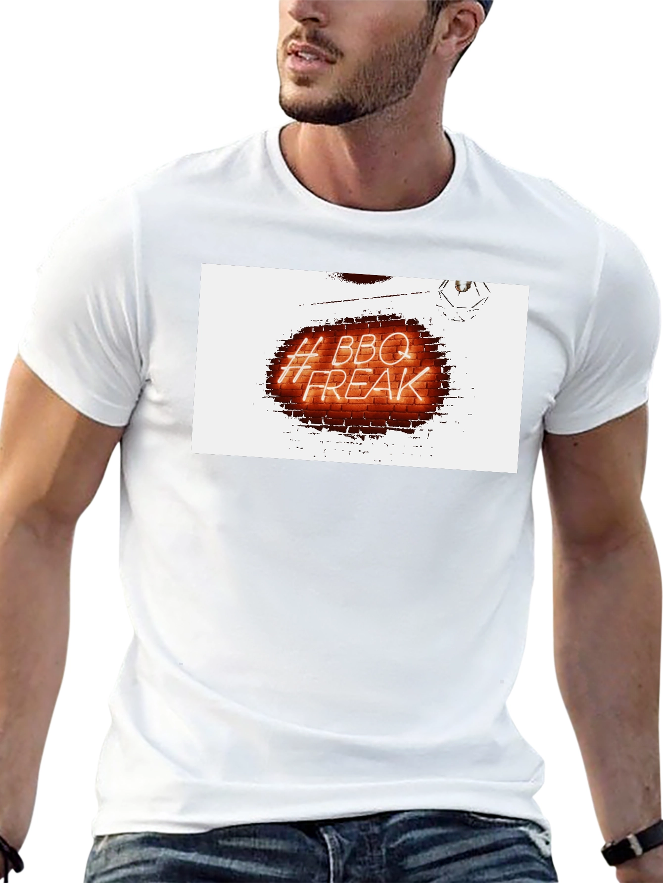BBQ Freak Graphic Tee - Black Crew Neck T-Shirt