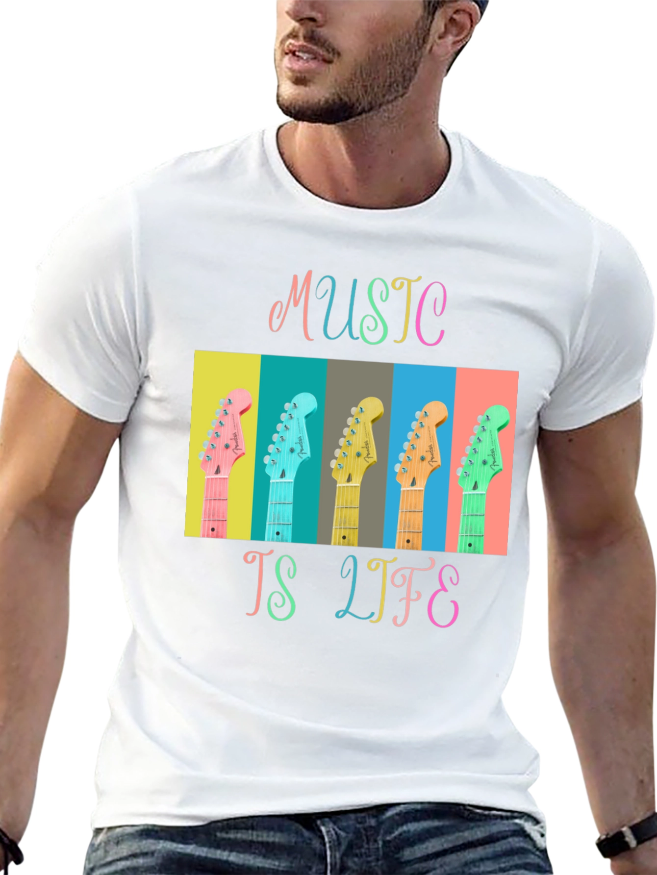 Music is Life Guitar T-Shirt