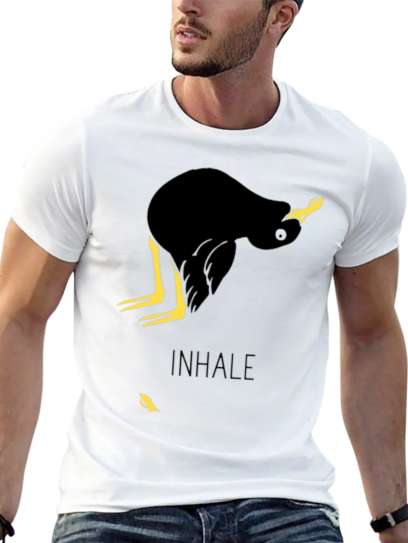 Inhale Duck Graphic Tee - Unique Bird Lover T-Shirt