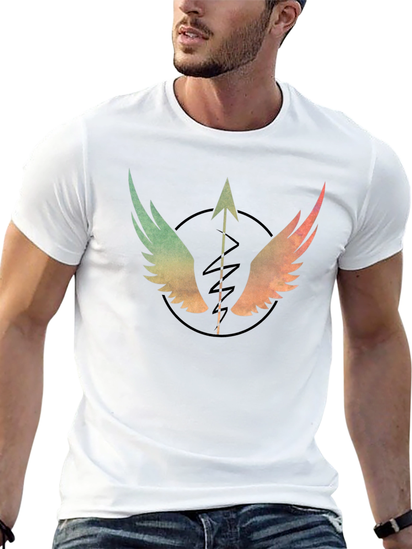 Winged Arrow Graphic T-Shirt - Stylish Black Tee