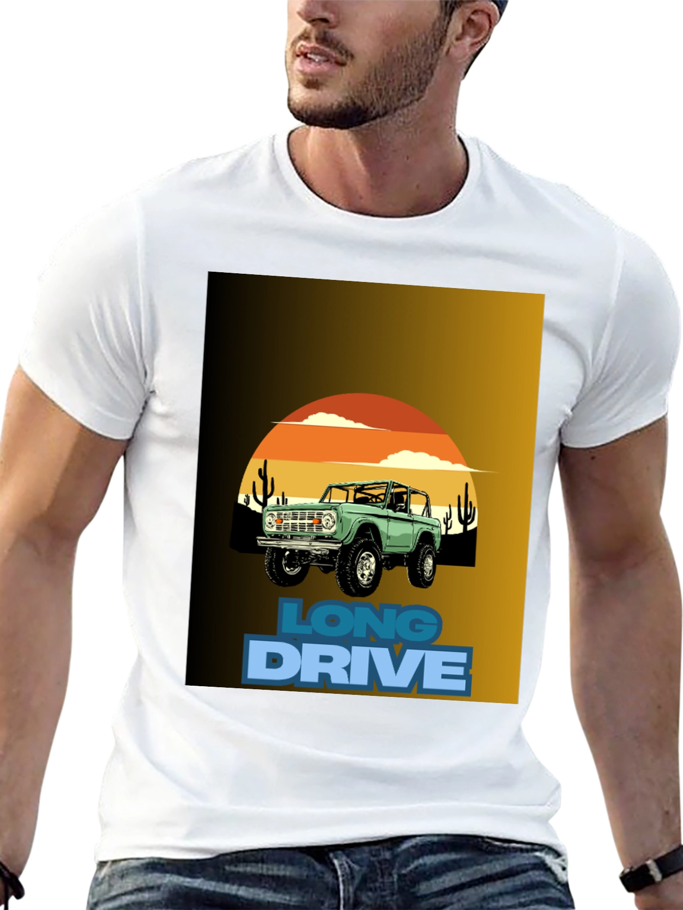 Long Drive Graphic Tee - Desert Bronco Design