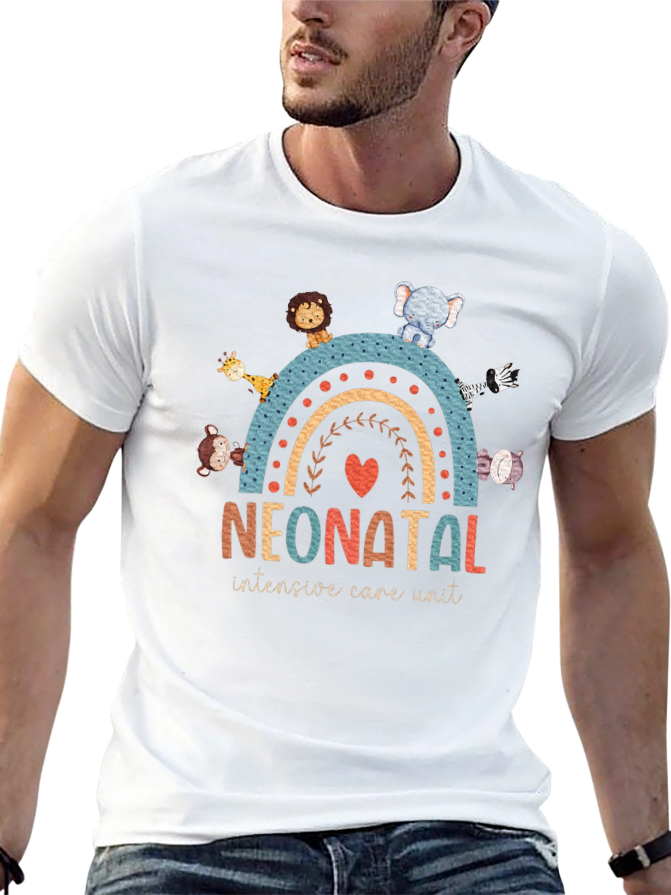 Neonatal ICU Animal Rainbow T-Shirt