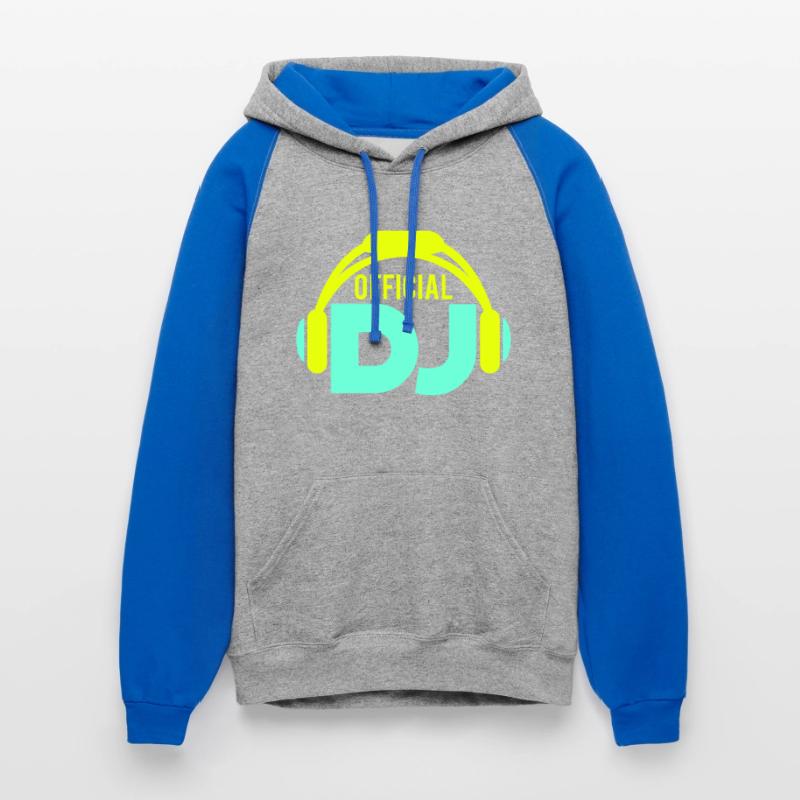Official DJ headphones music party text lettering