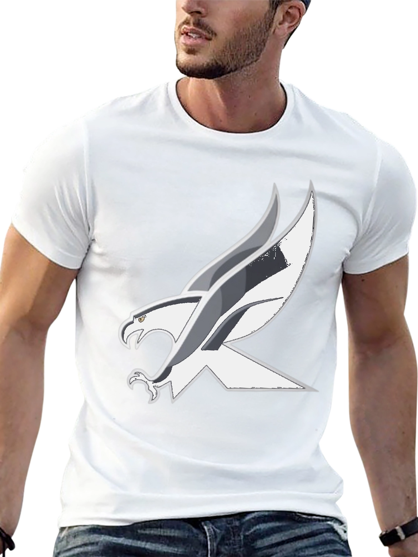Black T-Shirt with Bold Eagle Graphic