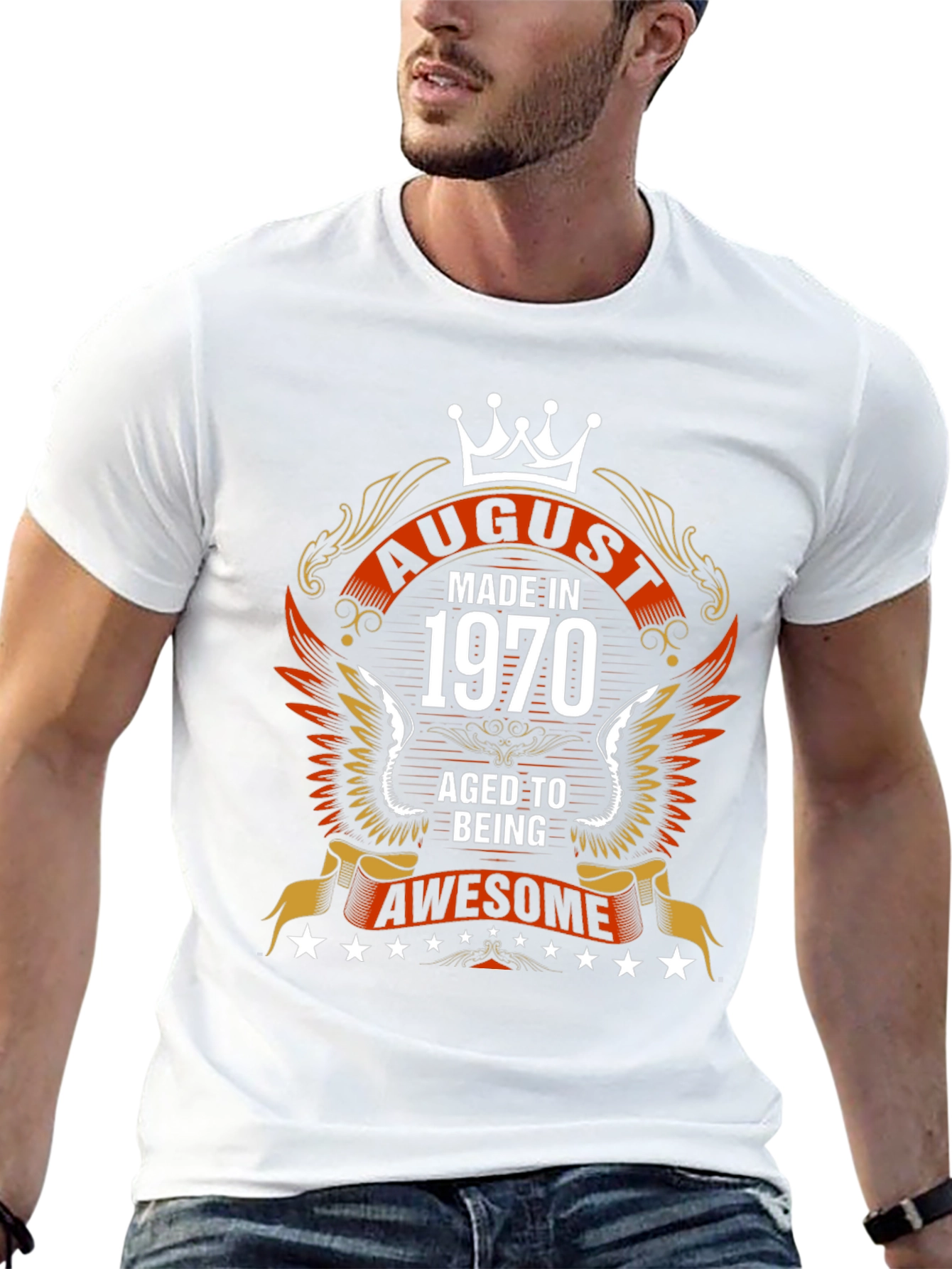 August 1970 Birthday T-Shirt - Aged to Awesome