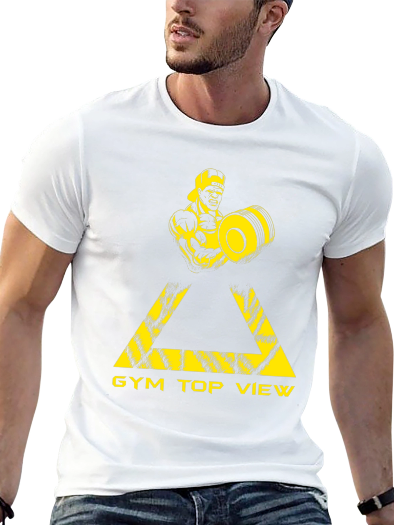 Gym Top View Graphic Tee - Black