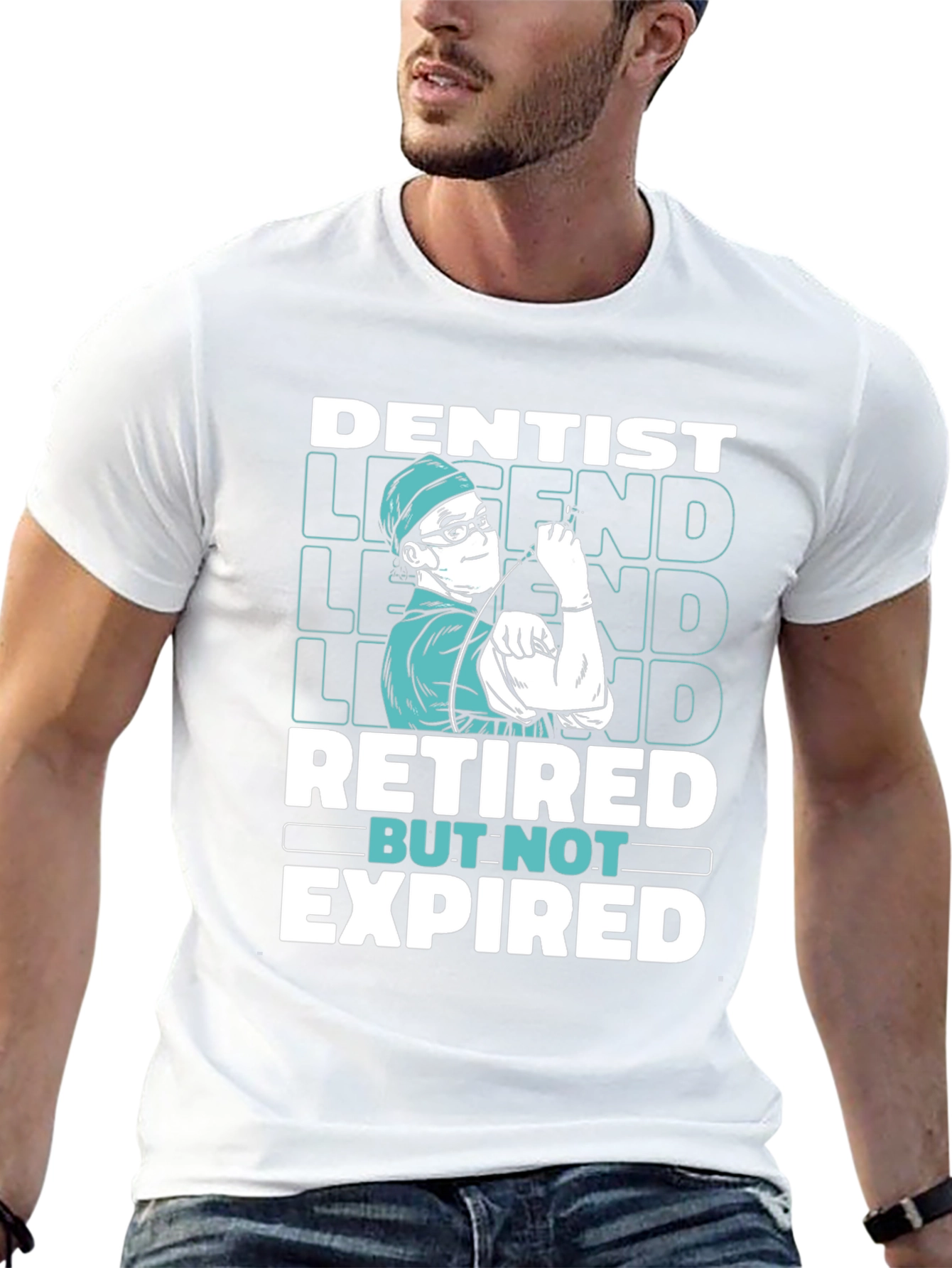 Dentist Legend Retired But Not Expired Graphic T-Shirt