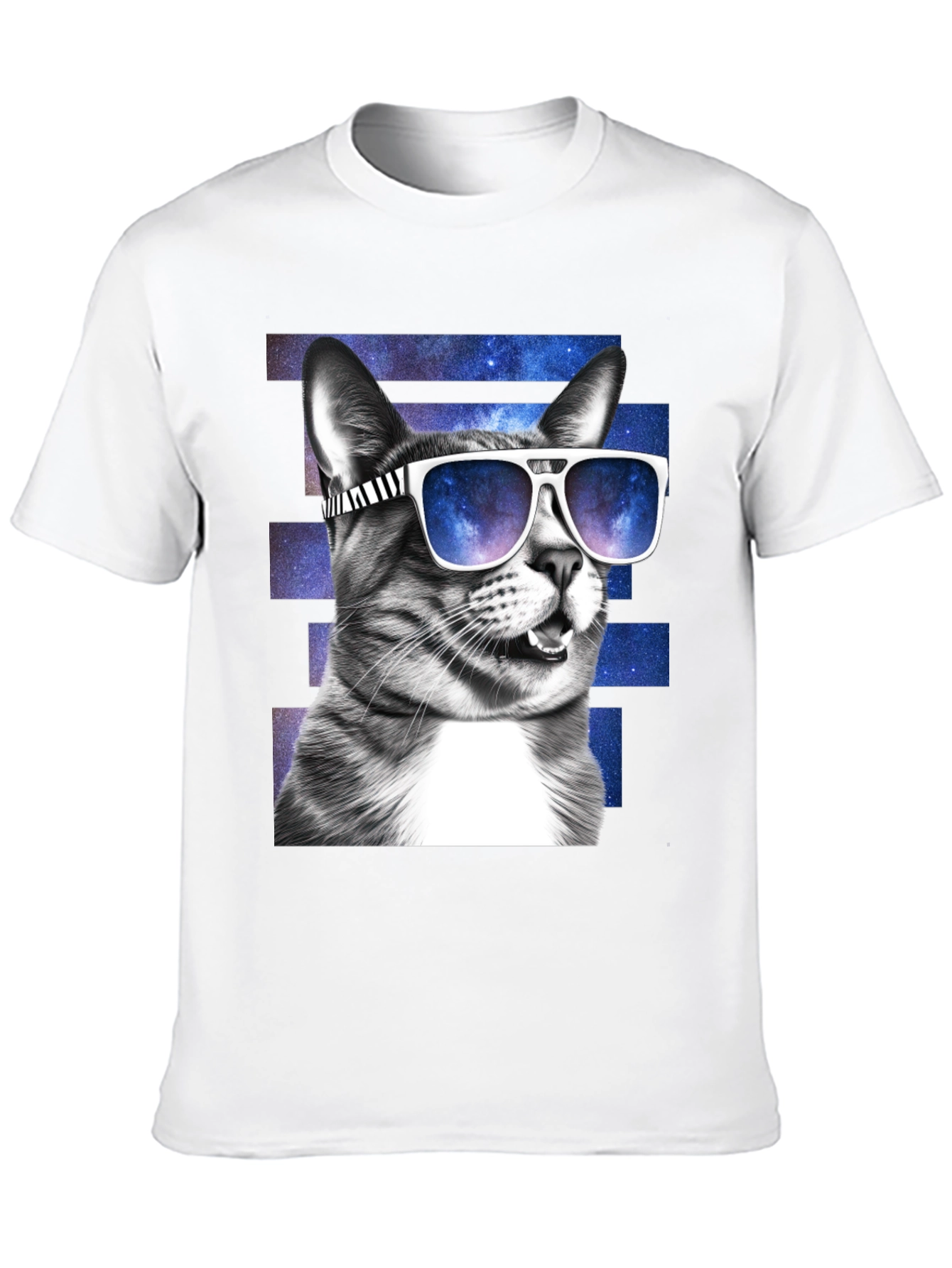 Cool Cat Graphic Tee - Trendy Mens Black T-Shirt