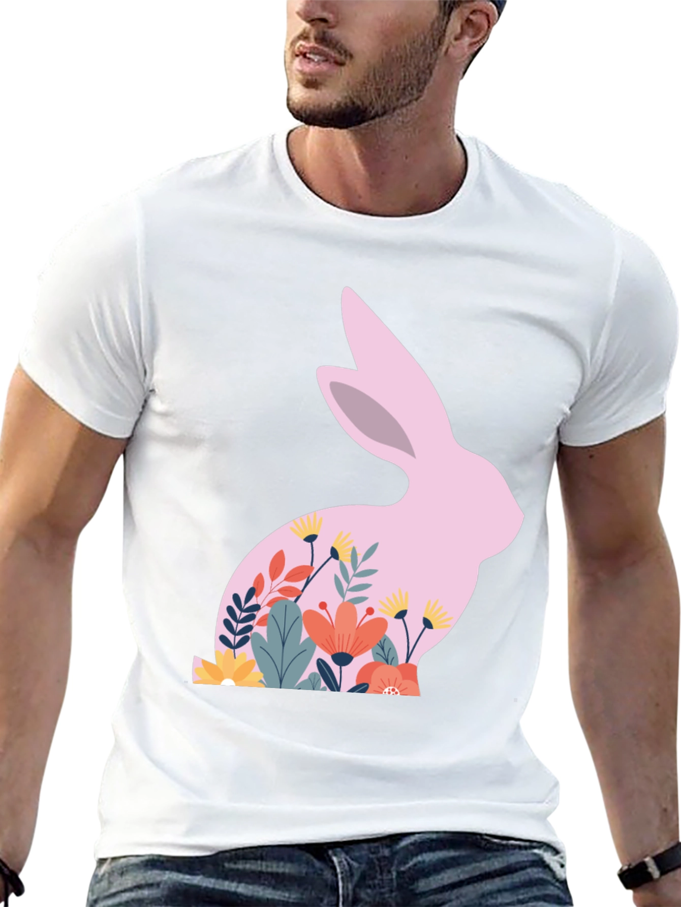 Floral Easter Bunny T-Shirt - Unisex