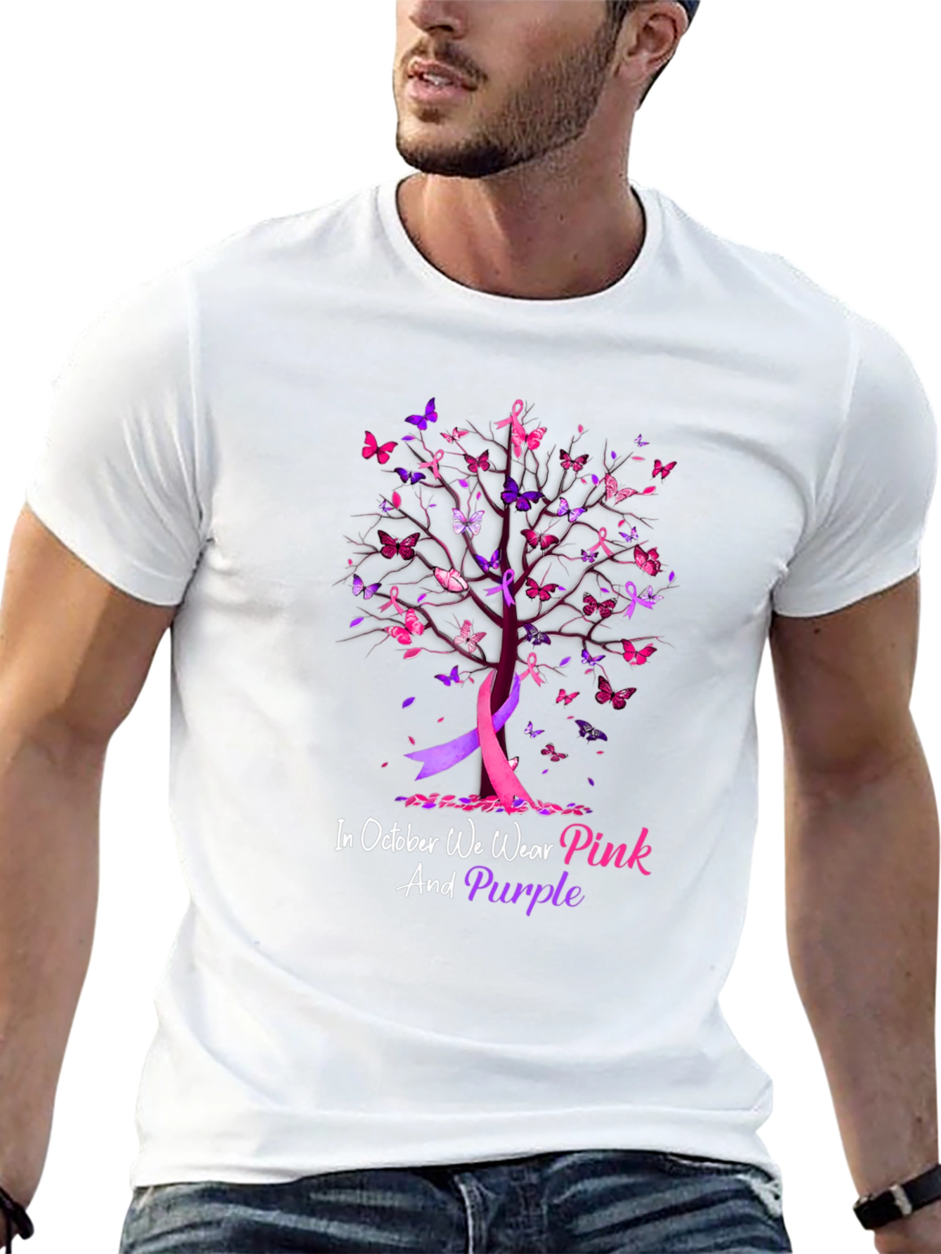 Pink & Purple Breast Cancer Awareness Tee